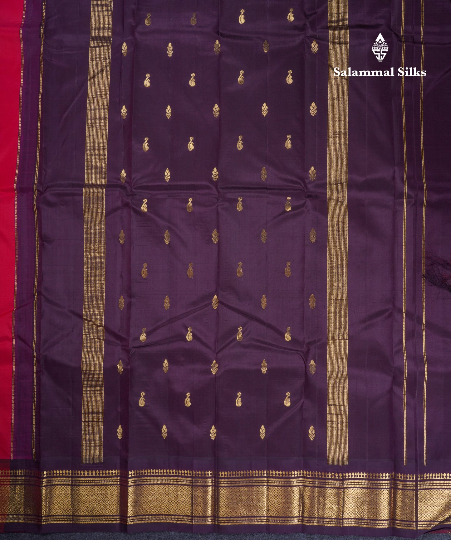 Dual Tone Pink Beautiful Pure Kanjivaram Silk Saree With Dark Maroon Traditional One Side Border