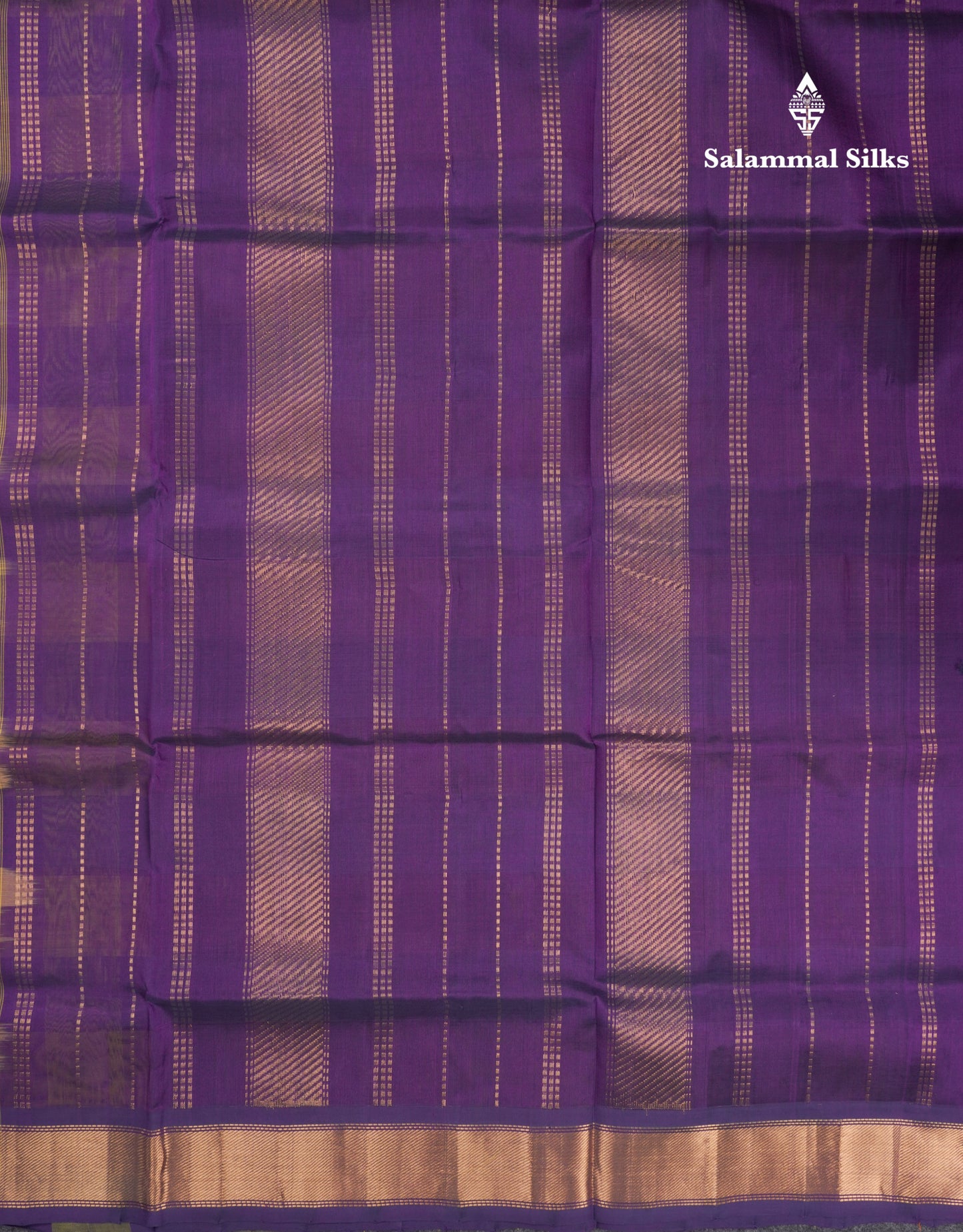 Paalum Pazham Checks Pure Silk Cotton Saree With Contrast Violet Blouse