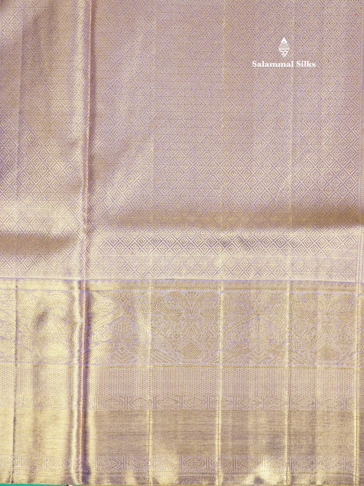 Beautiful Light Lavender Tissue Pure Kanjivaram Silk Saree (2G) Zari With Self Border
