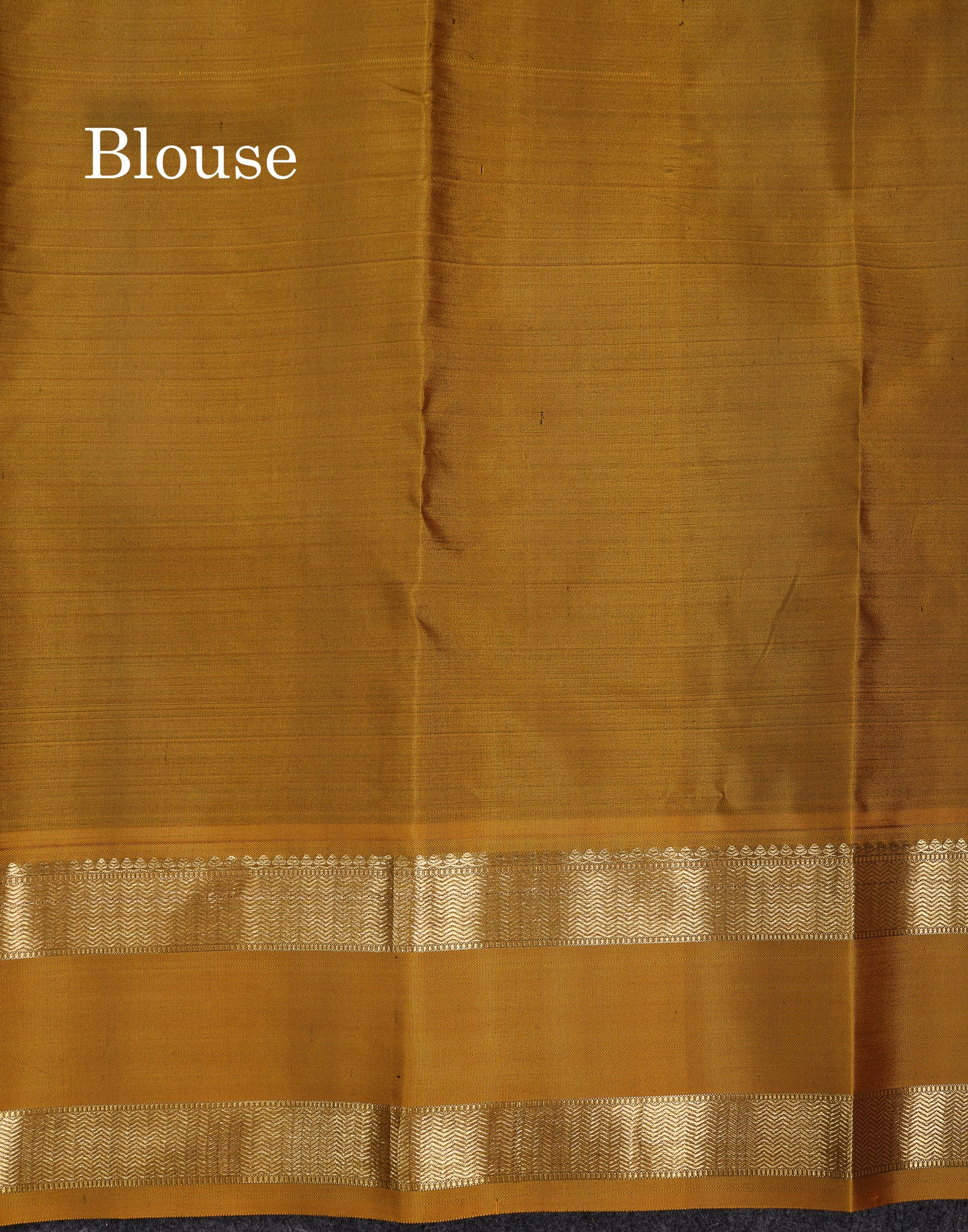 Beautiful Light Grey Pure Kanjivaram Silk Saree With Contrast Mustard Yellow Traditional Rettapet Border