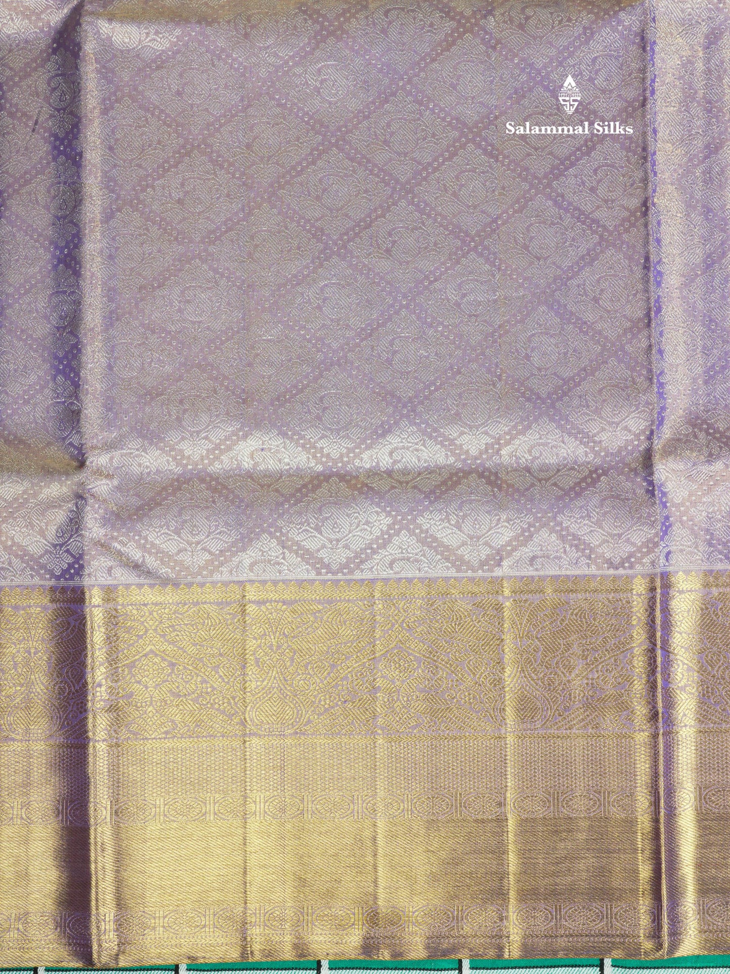 Beautiful Light Lavender Tissue Pure Kanjivaram Silk Saree (2G) Zari With Self Border
