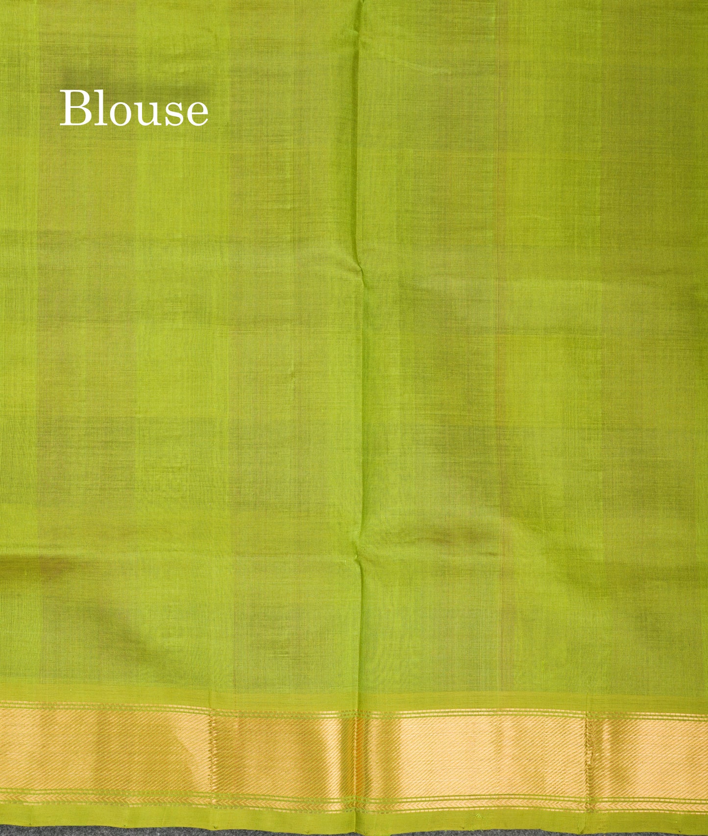 Paalum Pazham Checks Pure Silk Cotton Saree With Contrast Parrot Green Blouse