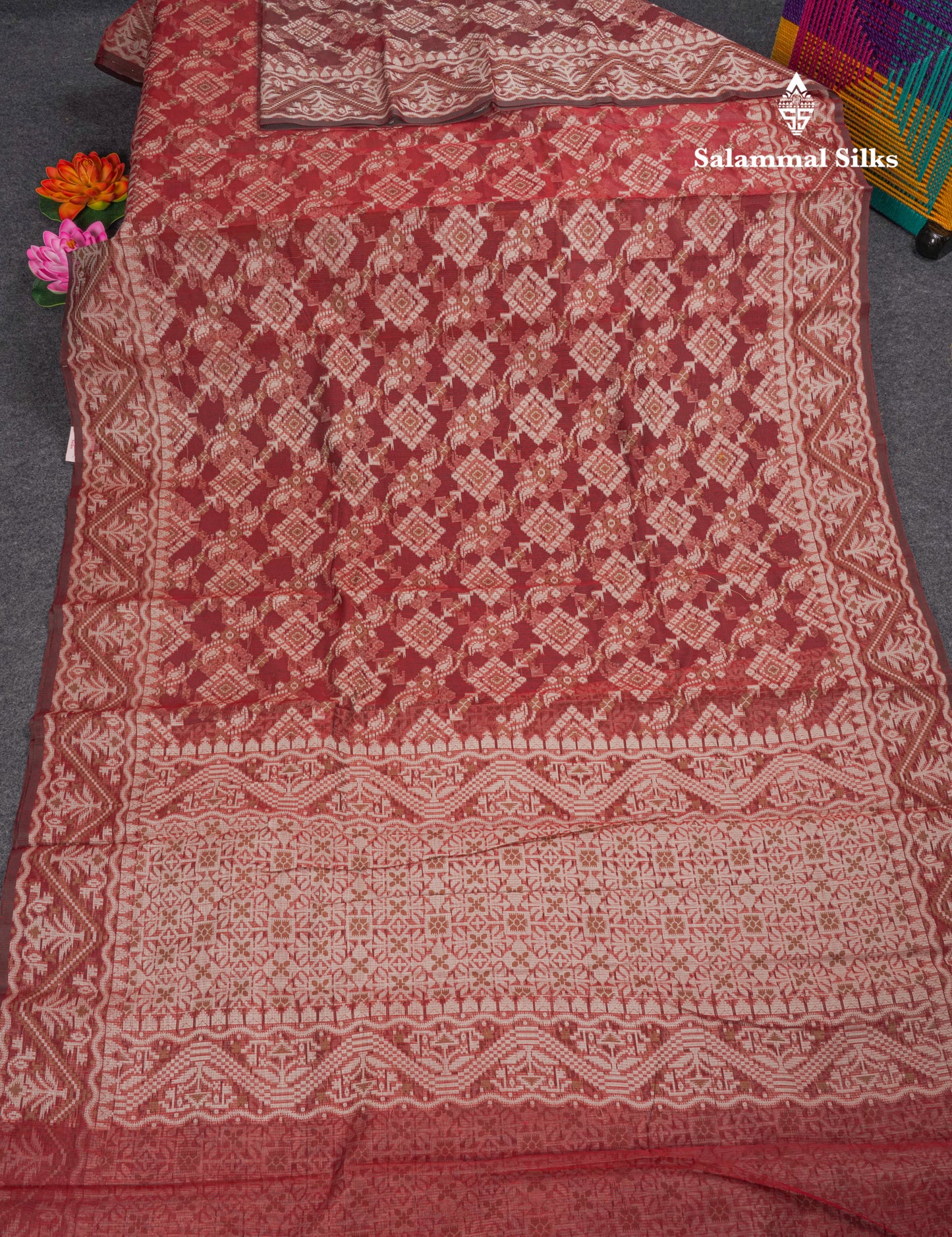 Maroon Thread Kota Saree With Fancy Border