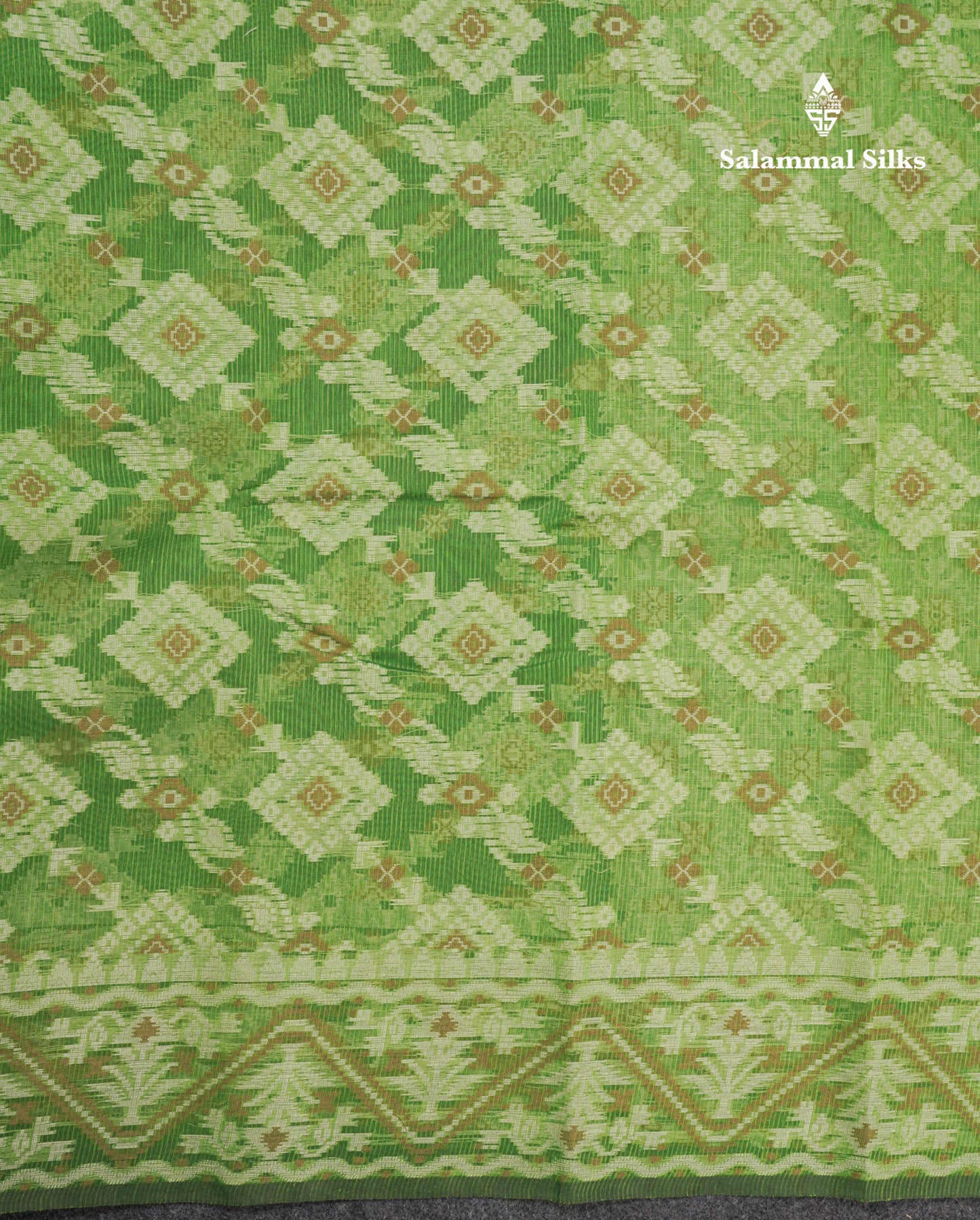 Green Thread Kota Saree With Fancy Border