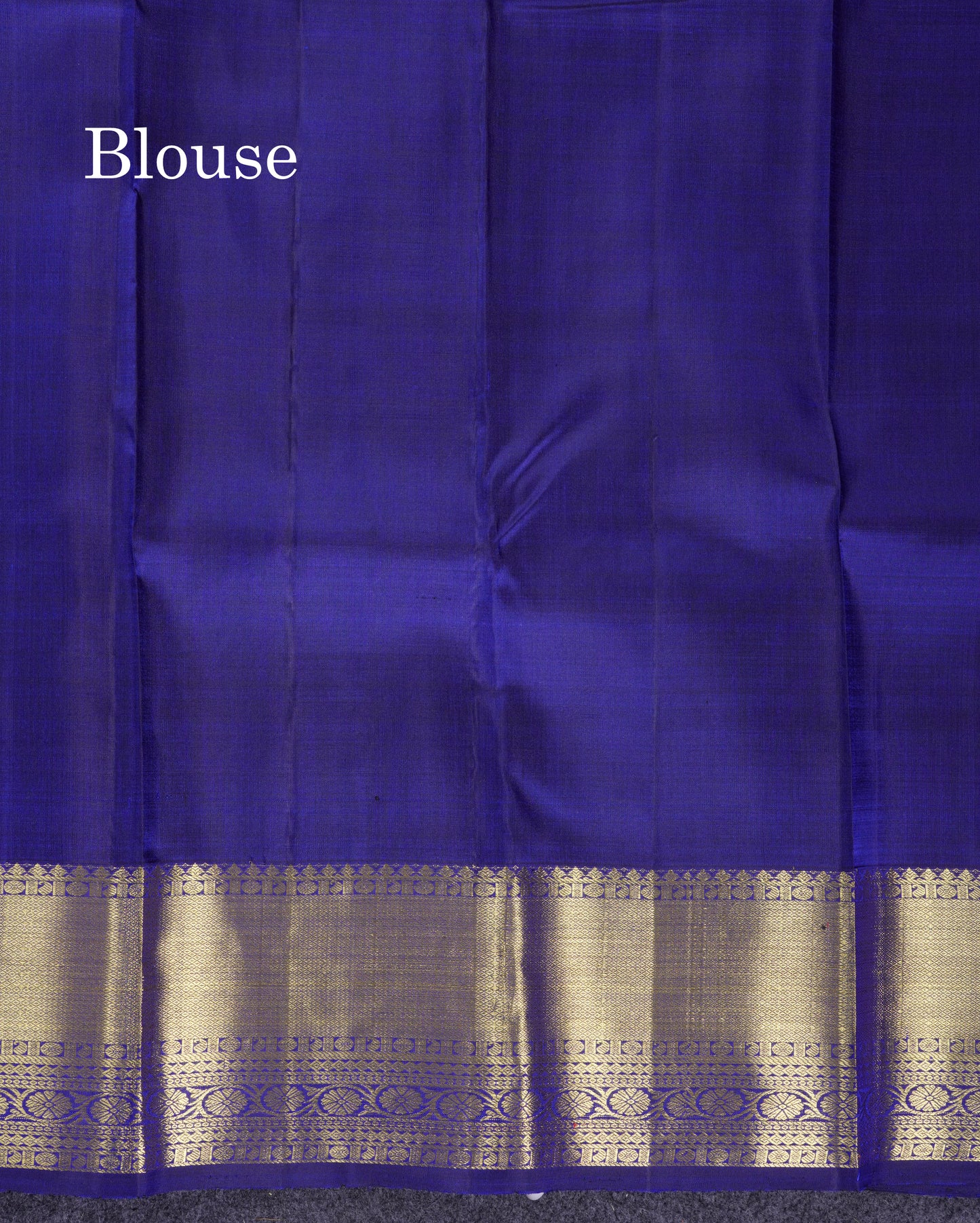 Beautiful Navy Blue Pure Kanjivaram Silk Saree With Traditional Evening Morning Border