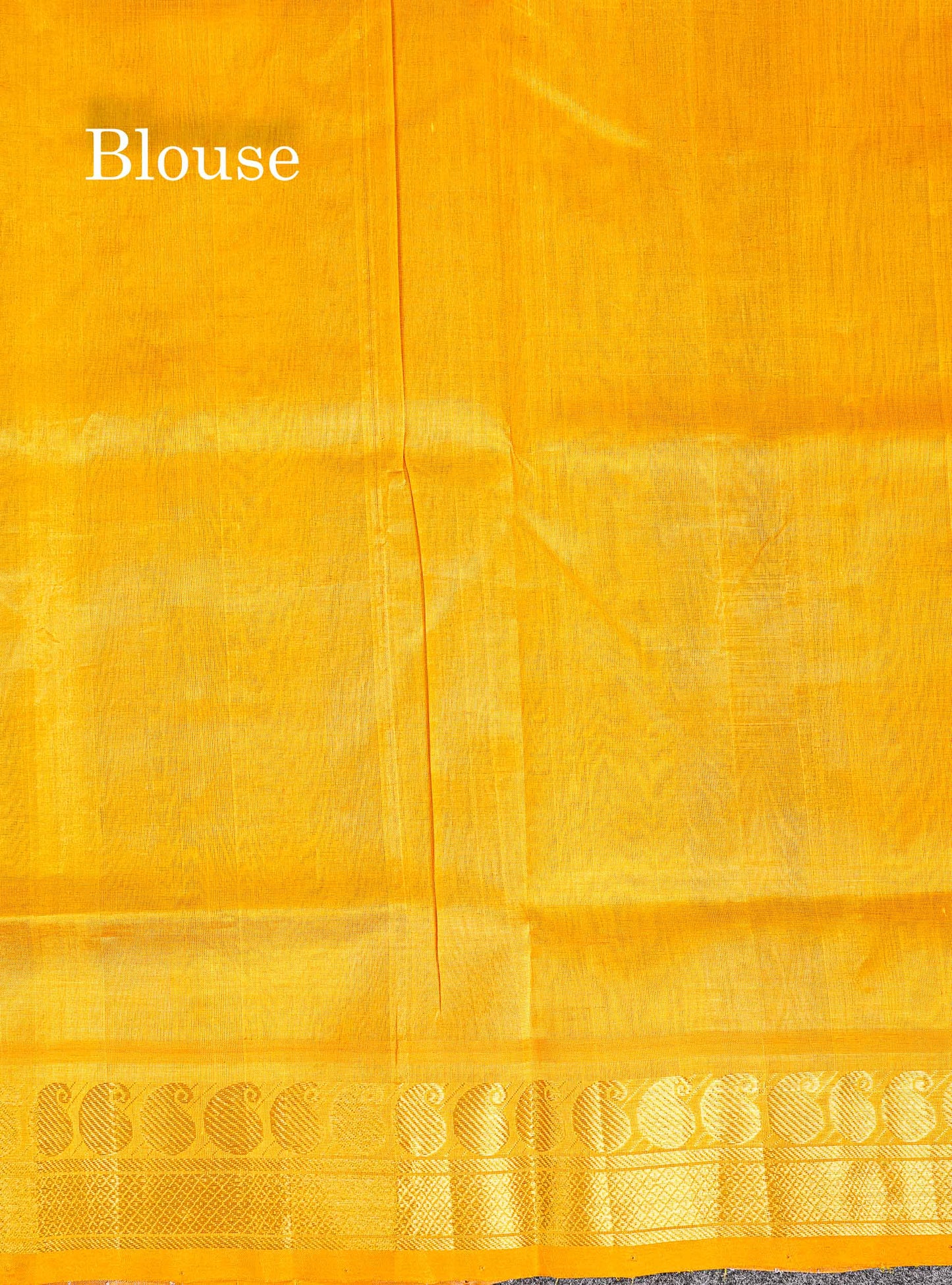Contrast Yellow Blouse Of Multicolour Pure Silk Cotton Saree