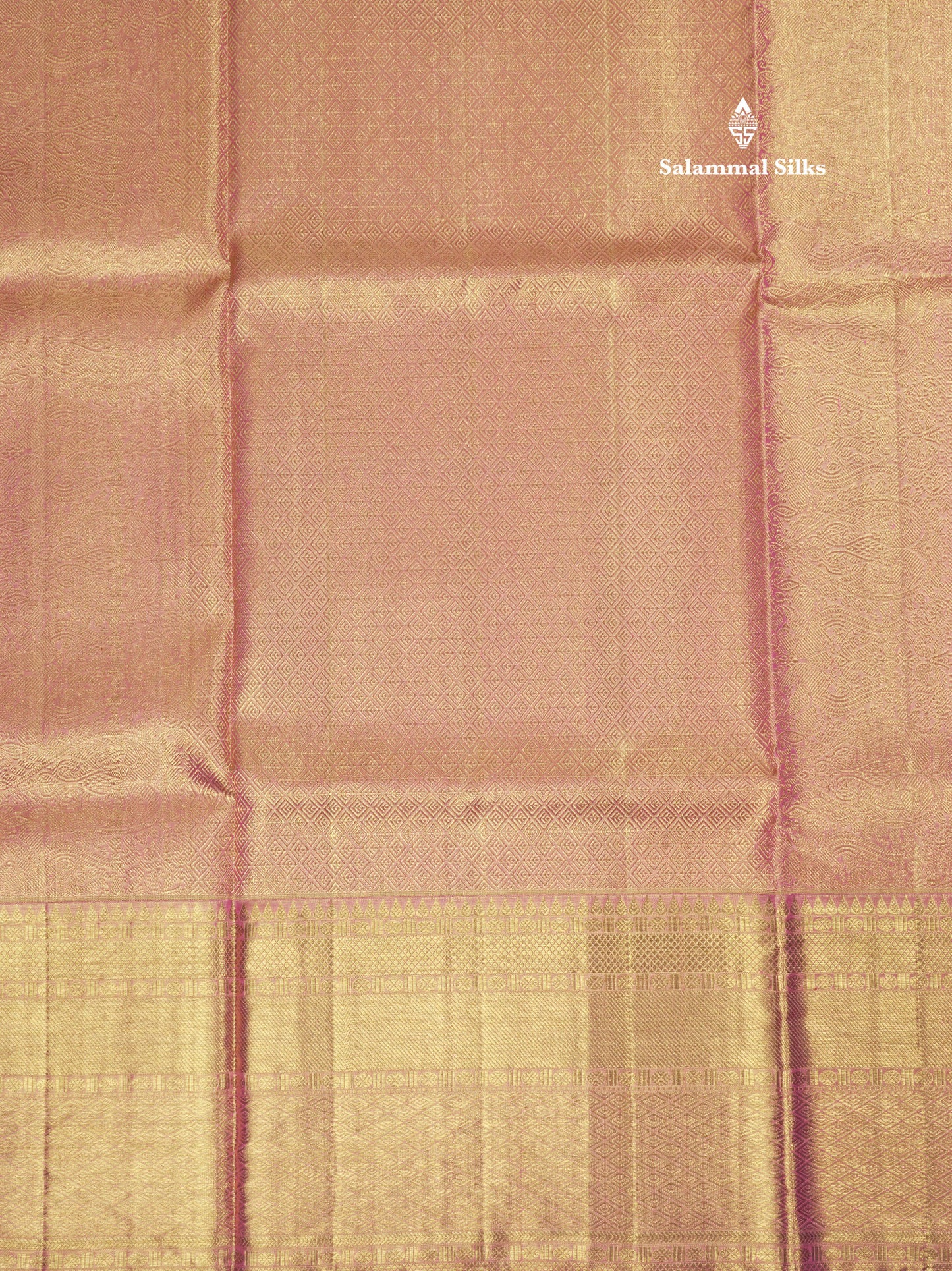 Beautiful Onion Pink Tissue Pure Kanjivaram Silk Saree (2G) Zari With Self Border