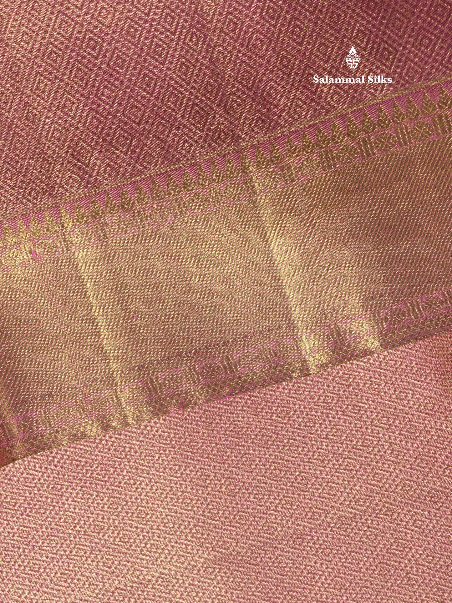 Beautiful Onion Pink Tissue Pure Kanjivaram Silk Saree (2G) Zari With Self Border