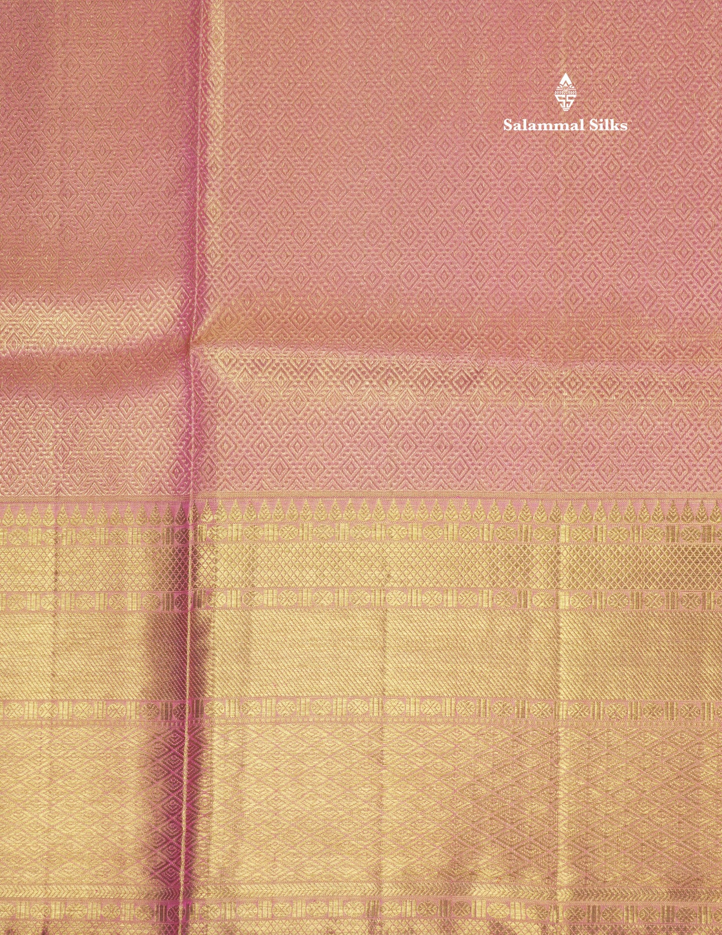 Beautiful Onion Pink Tissue Pure Kanjivaram Silk Saree (2G) Zari With Self Border