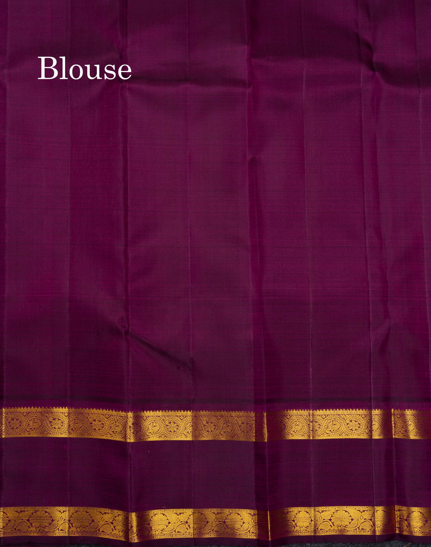 Korvai Beautiful Cream Sandal Pure Kanjivaram Silk Saree Contrast Magenta Traditional Gap Border