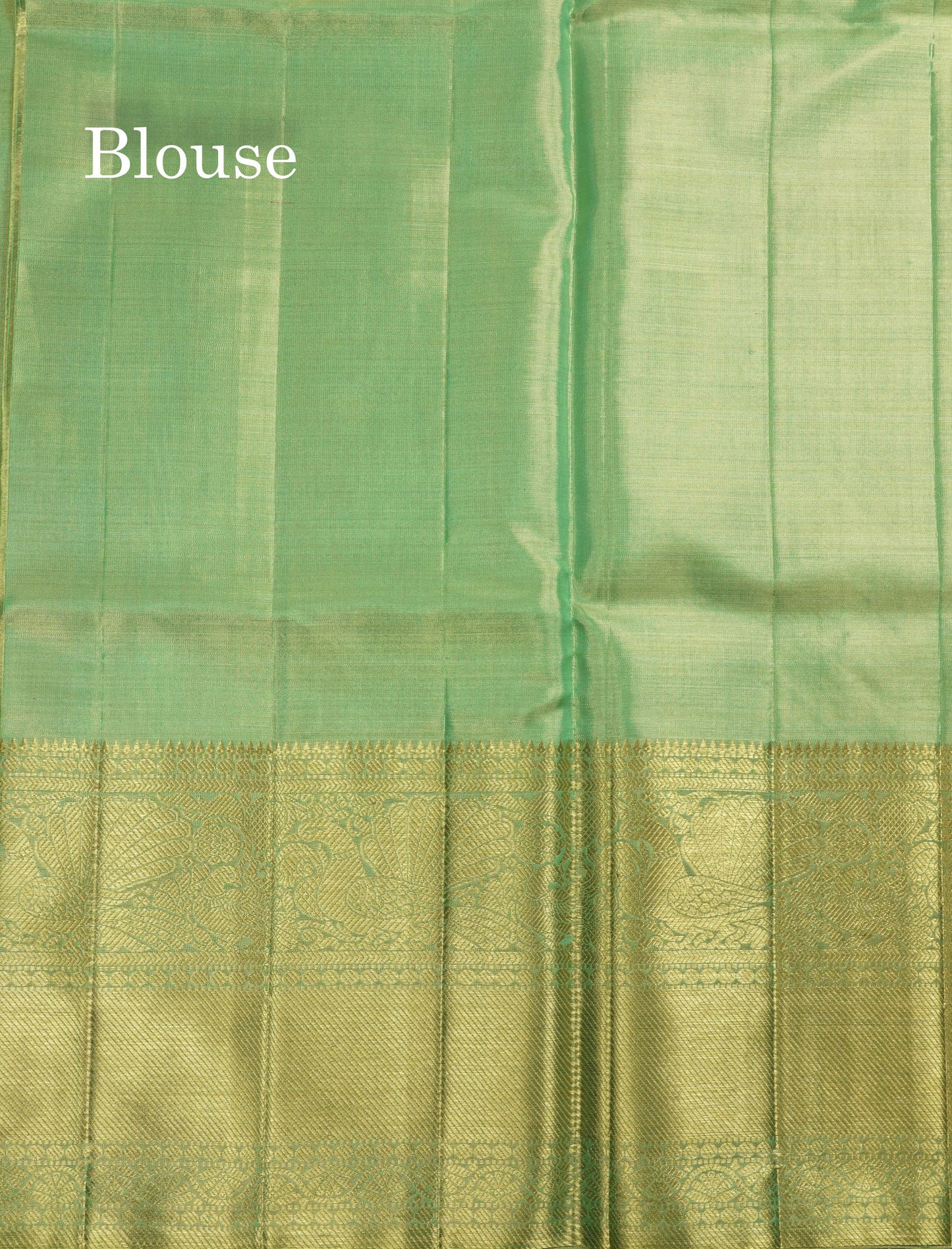 Beautiful Light Green Tissue Plain Pure Kanjivaram Silk Saree (2G) Zari With Self Border