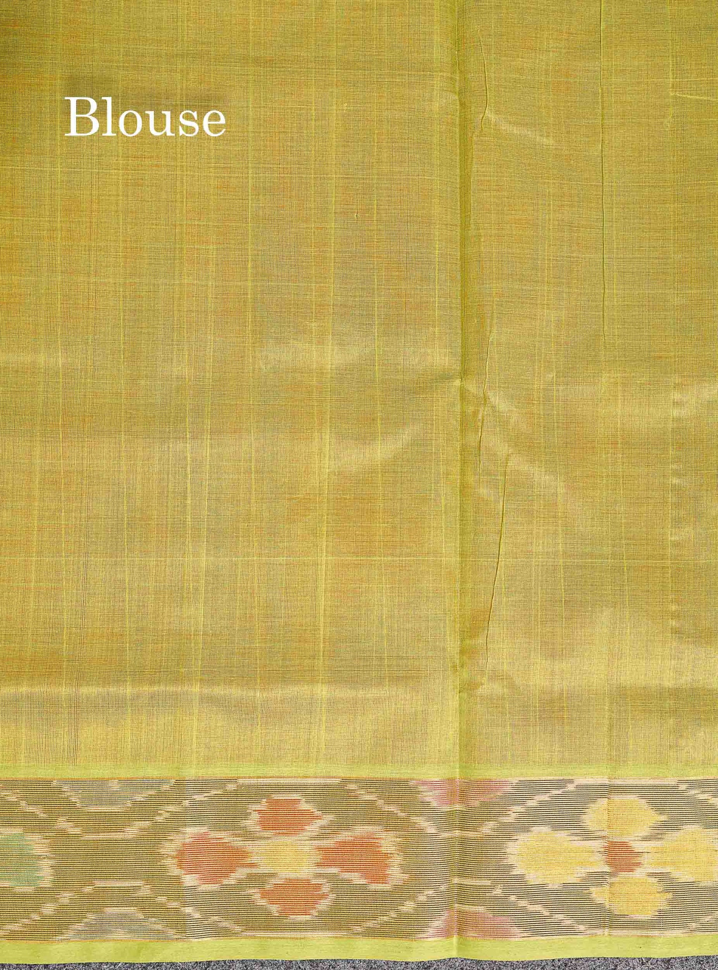 Pure Silk Cotton Saree - Dual Tone Pink Checks With Contrast Parrot Green Pochampalli Design Tissue Border