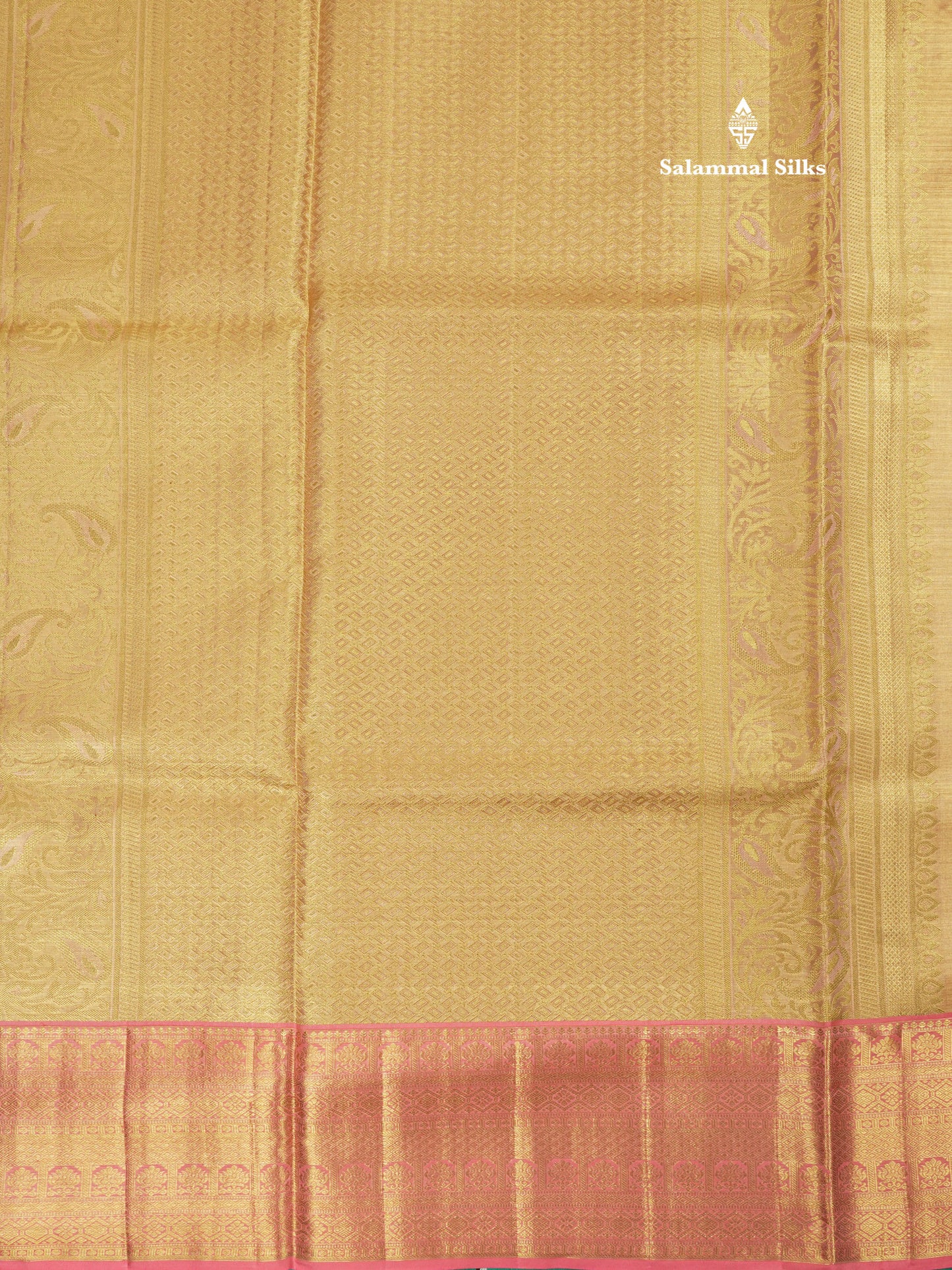 Light Peach Tissue Bridal Pure Kanjivaram Silk Saree With Contrast Pinkish Peach Border