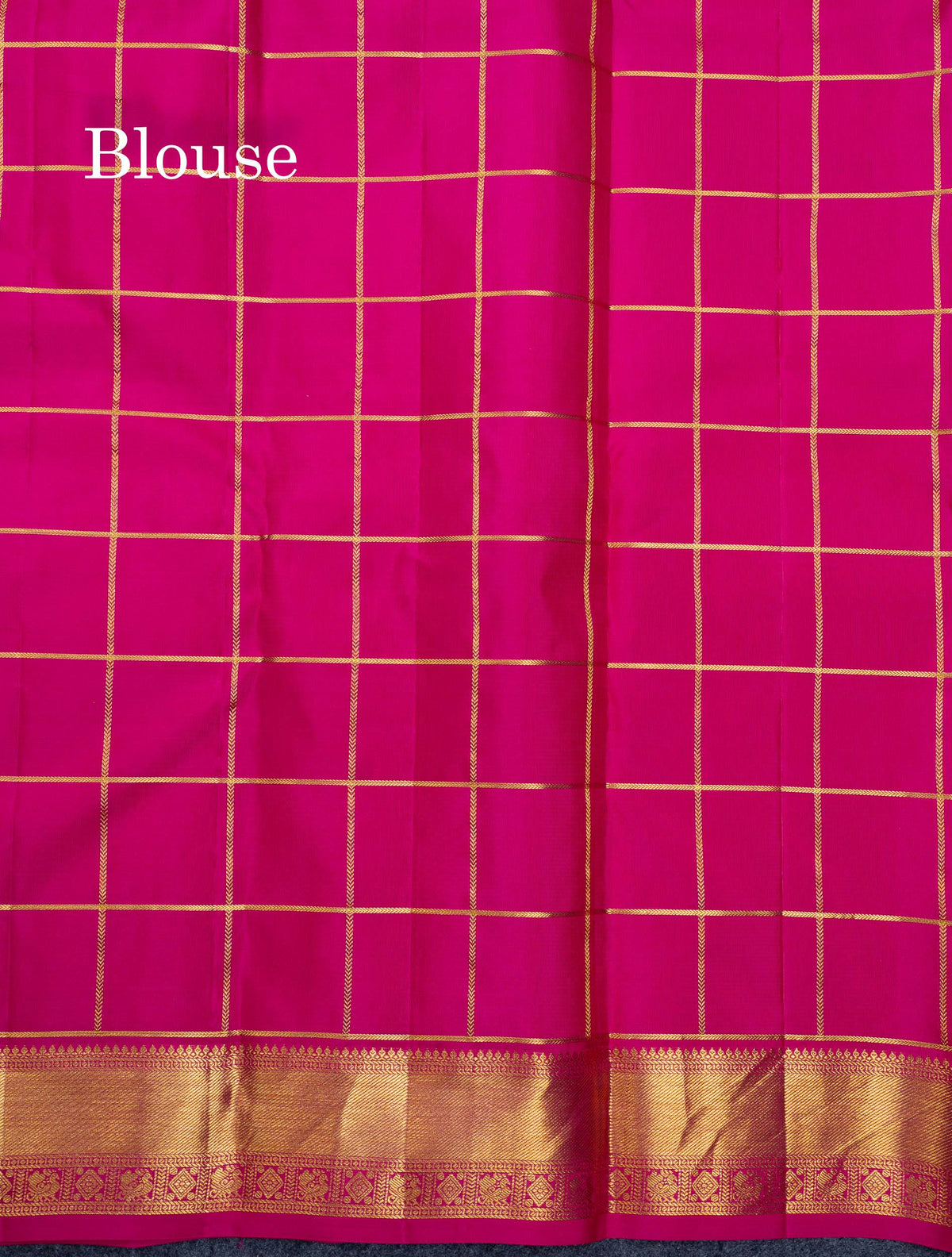 Beautiful Paalum Pazham Checks Pure Kanjivaram Silk Saree With Traditional Border