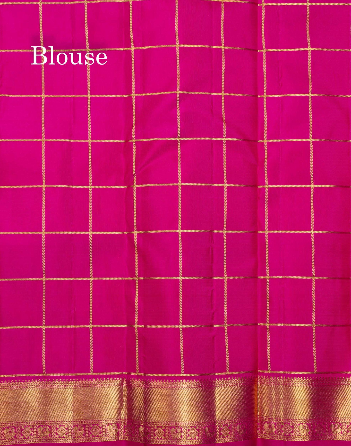 Beautiful Paalum Pazham Checks Pure Kanjivaram Silk Saree With Traditional Border