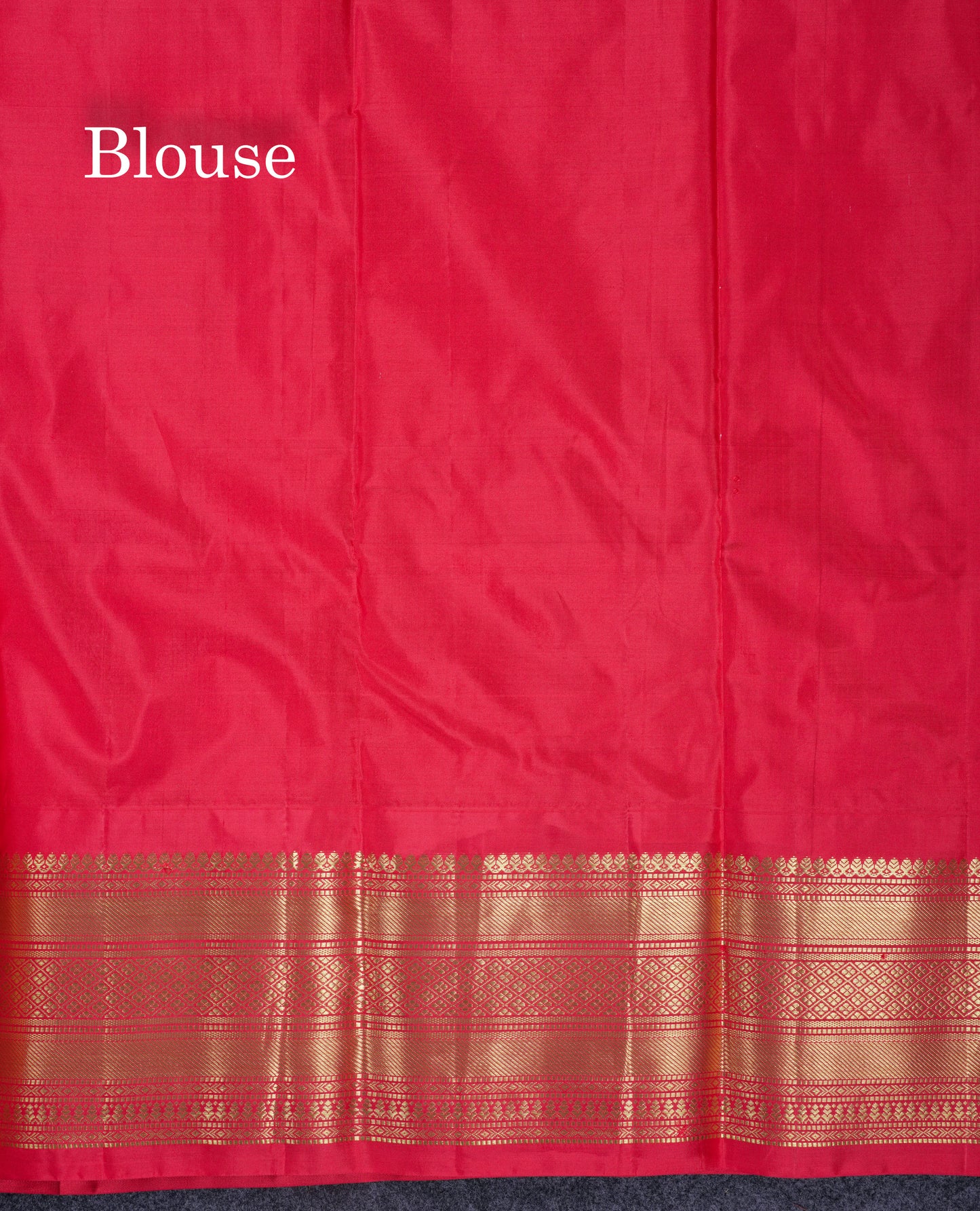 Beautiful Dark Peach Pure Kanjivaram Silk Saree With Contrast Chilly Red Traditional Border