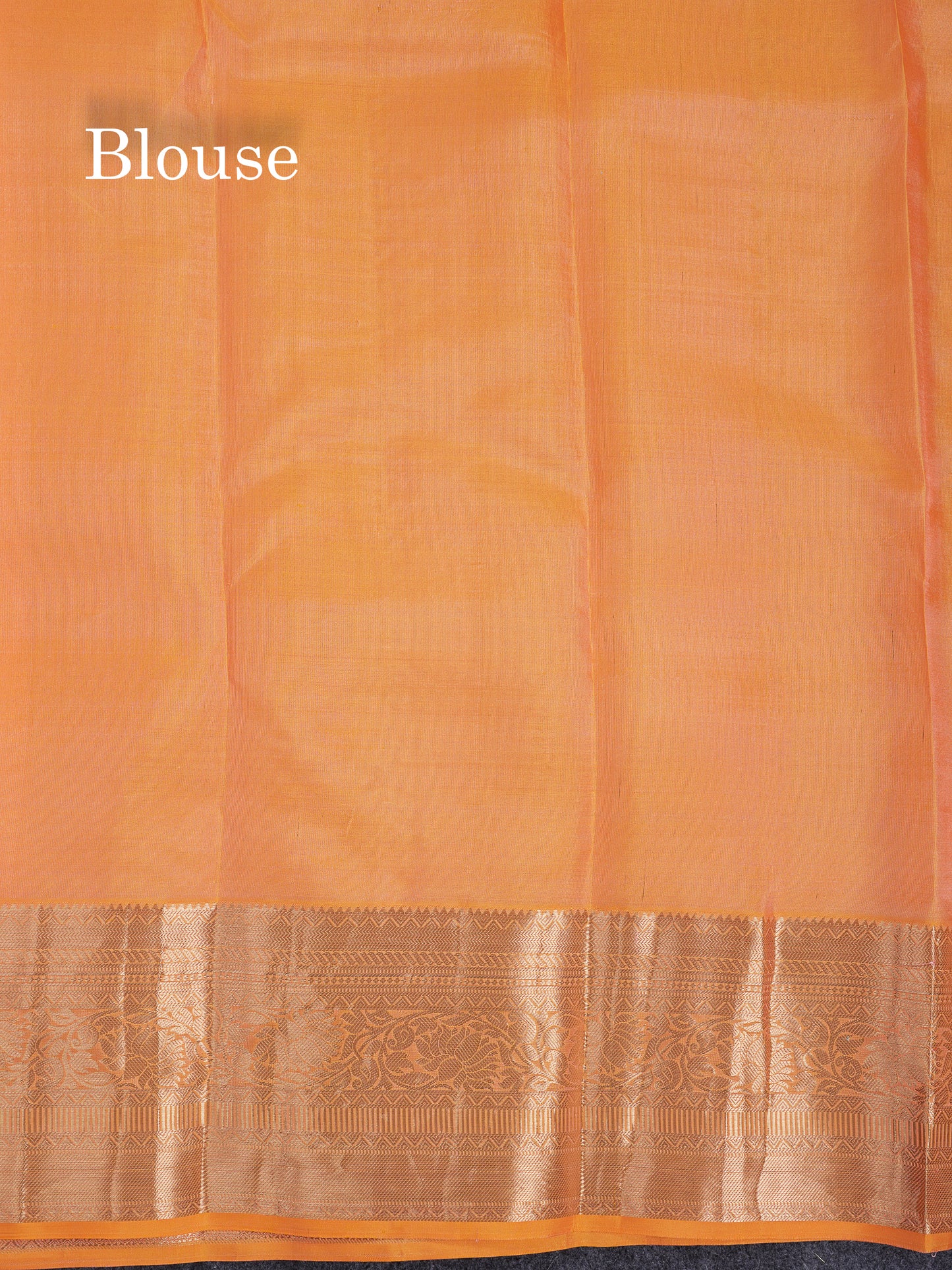 Beautiful Peach Pure Kanjivaram Silk Saree With Traditional Evening Morning Border