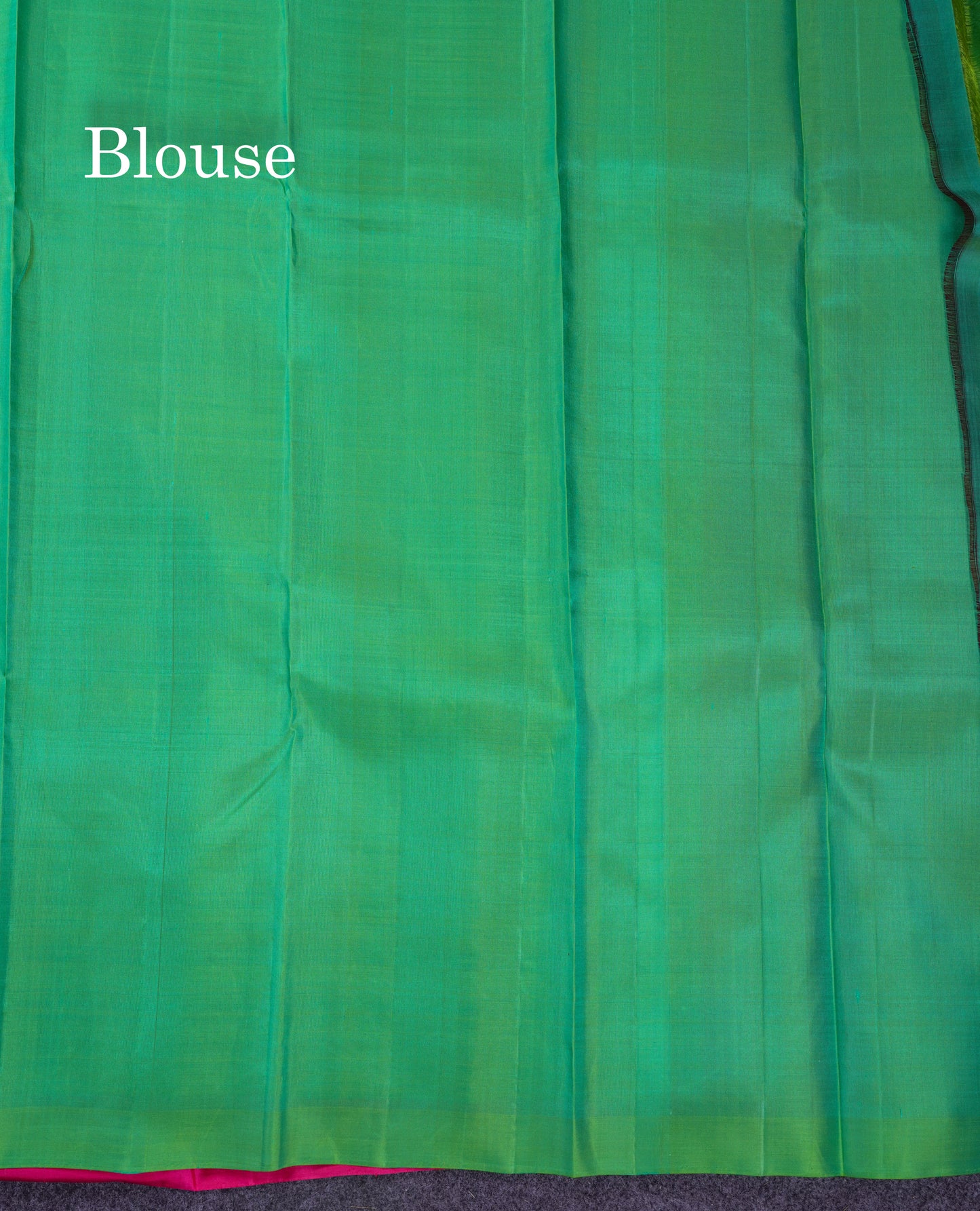 Beautiful Pink Fancy Pure Kanjivaram Silk Saree With Contrast Rexona Green Blouse