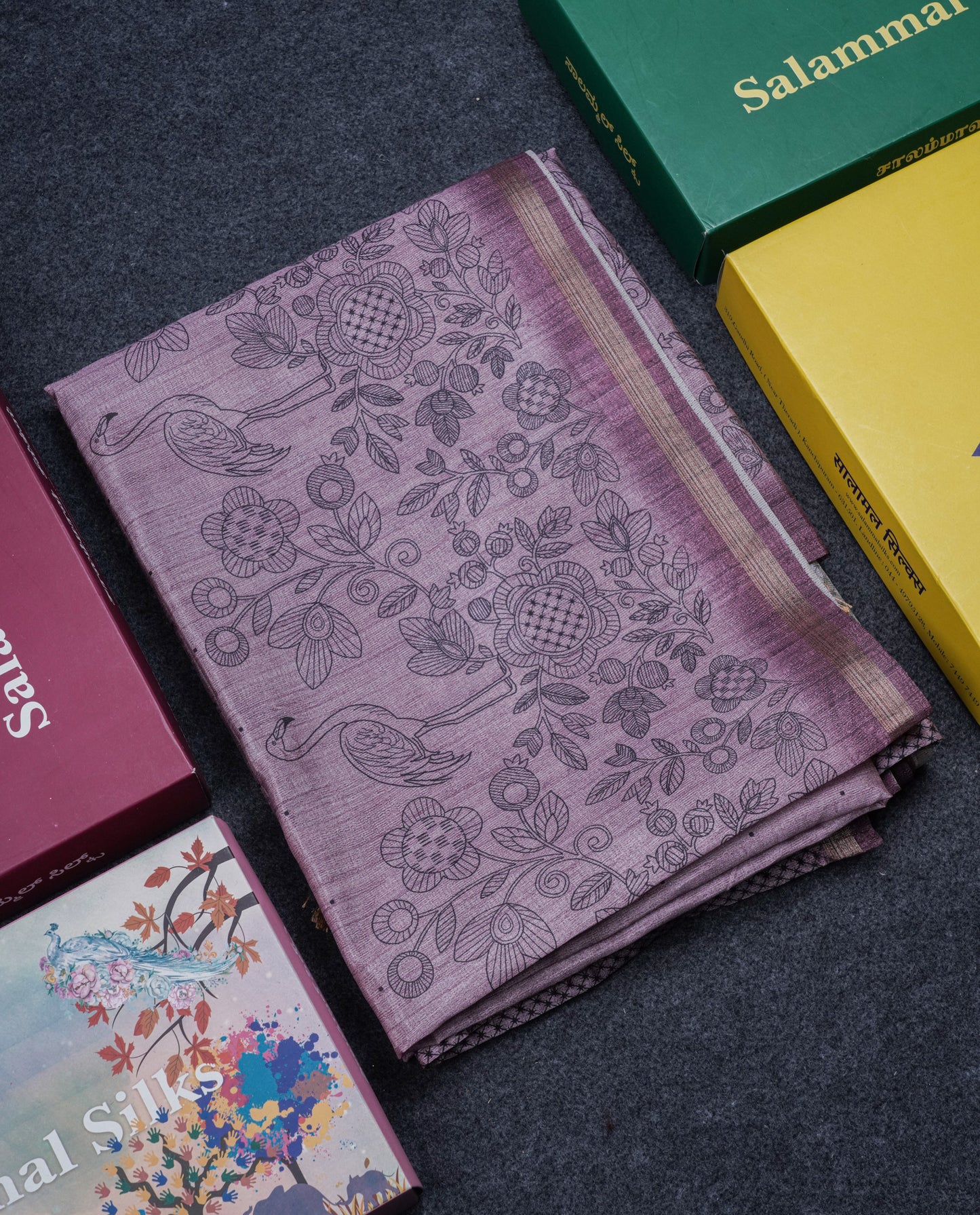 Sandal Colour Semi Tussar Fancy Saree With Designer Blouse