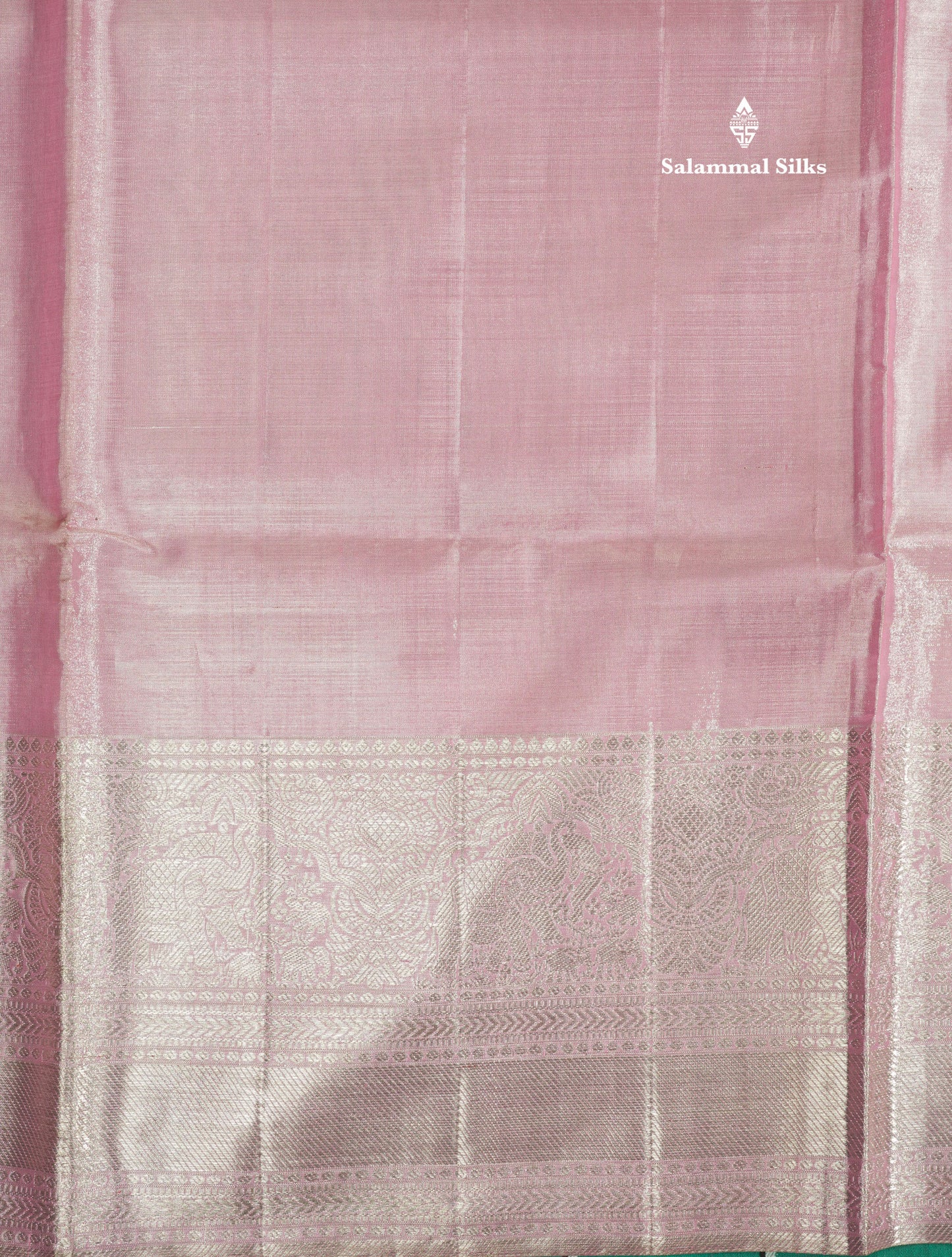 Beautiful Baby Pink Tissue Plain Pure Kanjivaram Silk Saree (2G) Zari With Self Border