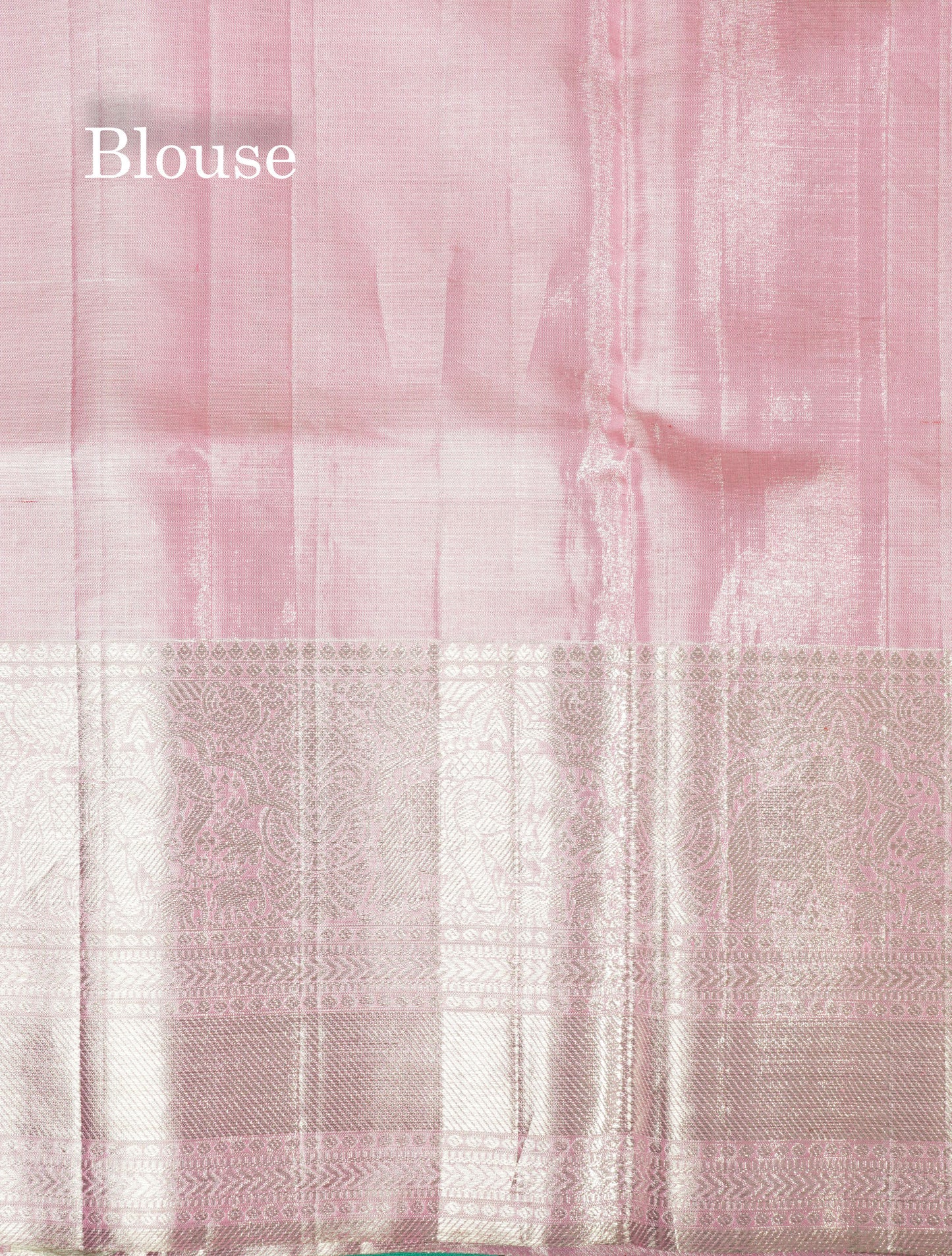 Beautiful Baby Pink Tissue Plain Pure Kanjivaram Silk Saree (2G) Zari With Self Border