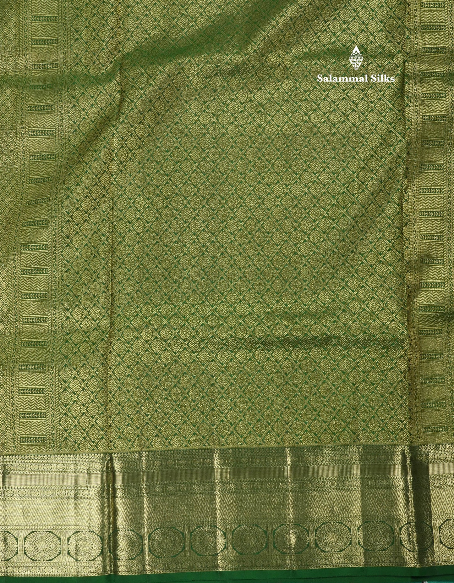 Purple Vanasingaram Bridal Pure Kanjivaram Silk Saree With Contrast Bottle Green Border
