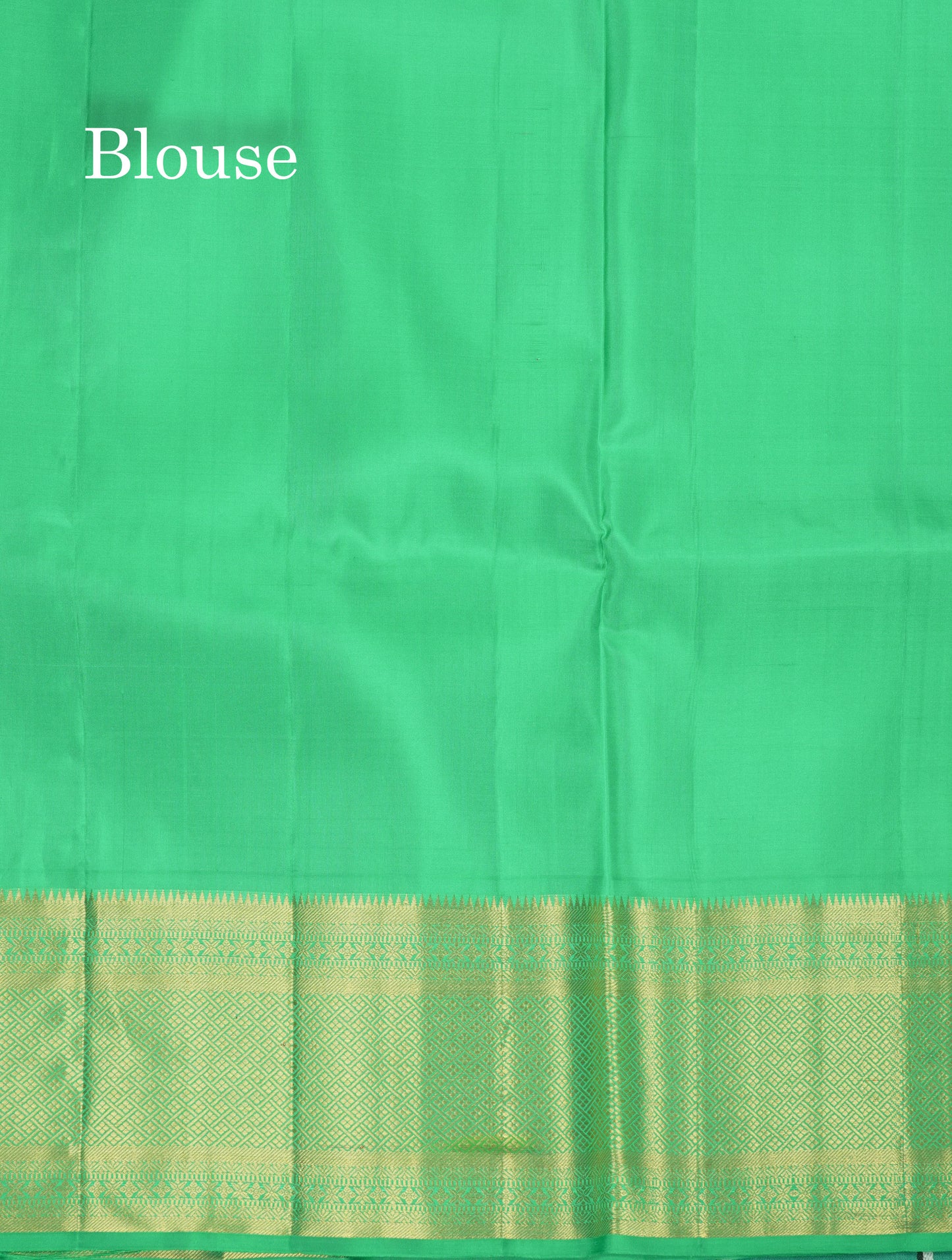 Sapphire Green Bridal Pure Kanjivaram Silk Saree With Self Border