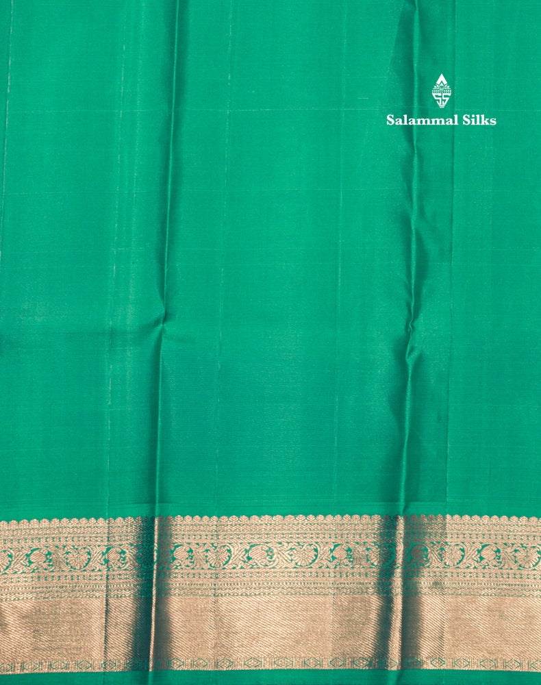 Navy Blue Colour Kanjivaram Pure Silk Saree With Saffire Green Border