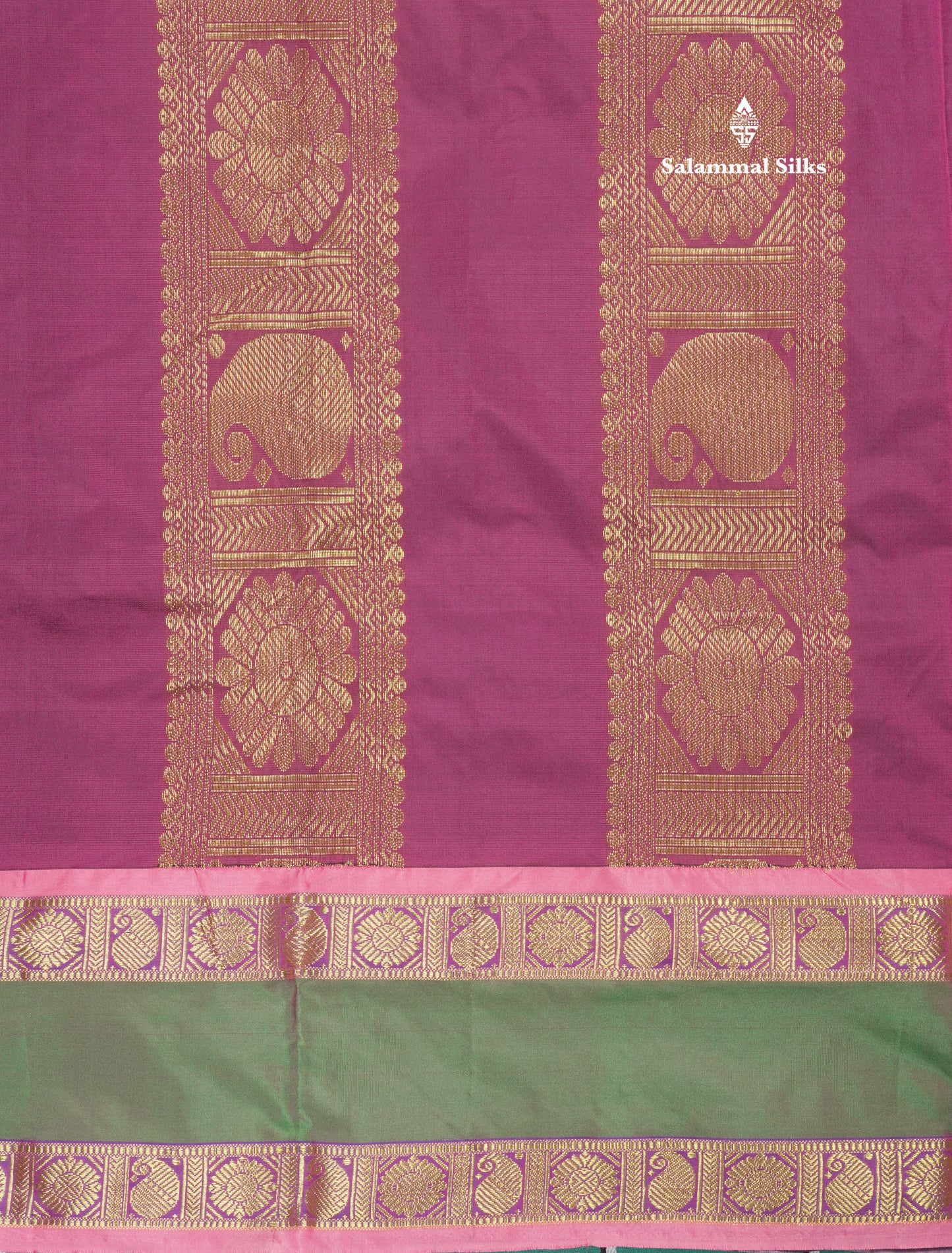 10 Yards Art Silk Saree Green with Traditional Rettapet Border