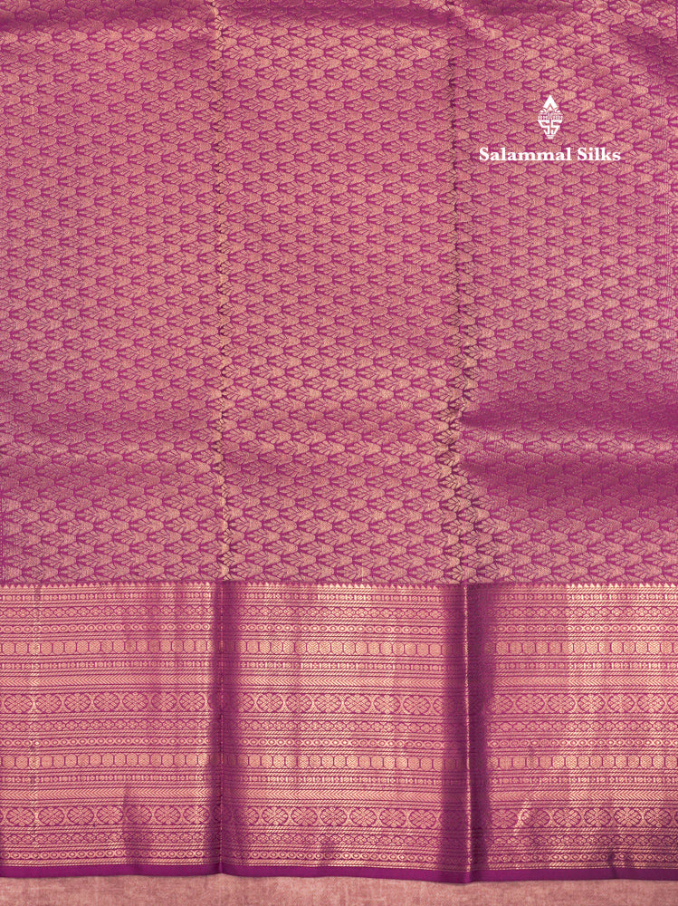 Magenta Colour Kanjivaram Pure Silk Saree With Traditional Gold Zari Border