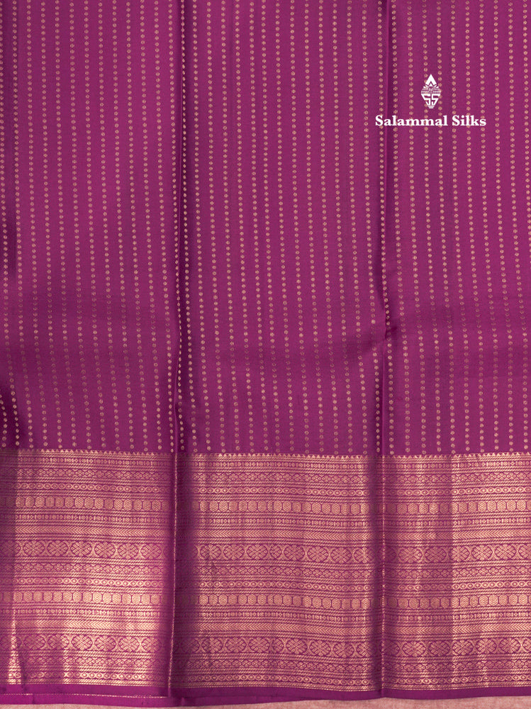 Magenta Colour Kanjivaram Pure Silk Saree With Traditional Gold Zari Border