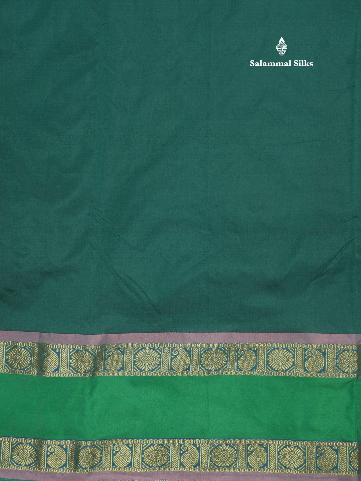 10 Yards Art Silk Saree Green with Traditional Rettapet Border