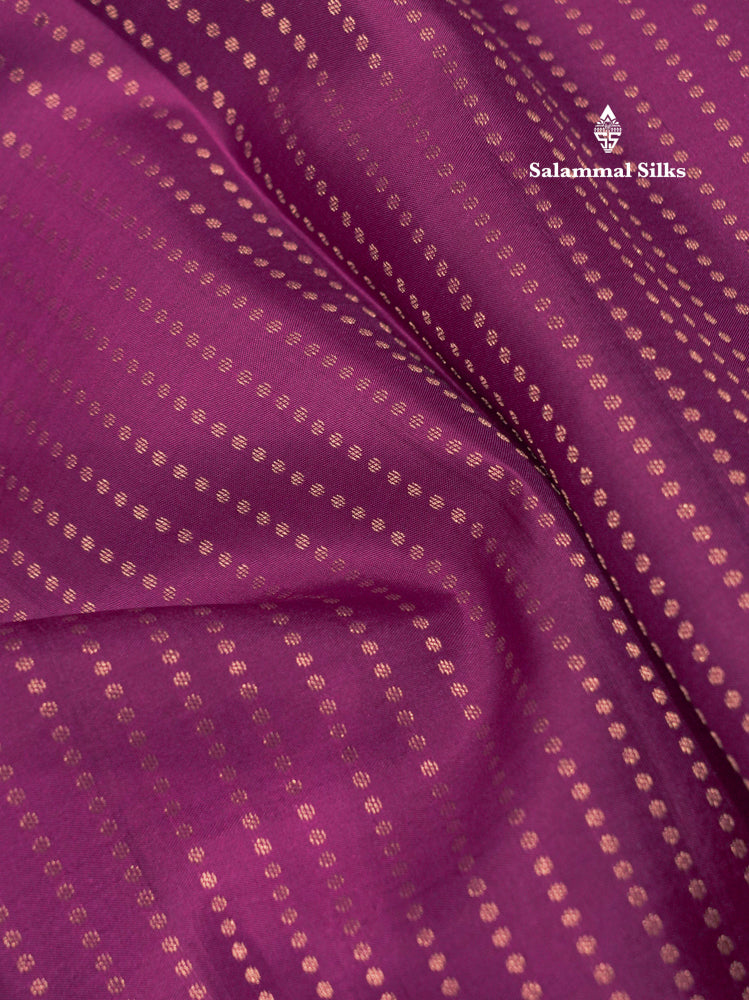 Magenta Colour Kanjivaram Pure Silk Saree With Traditional Gold Zari Border