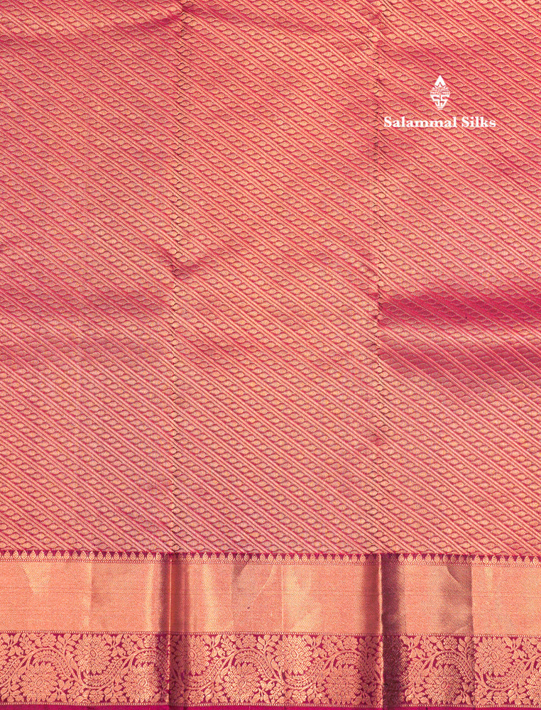 Maroon Colour Kanjivaram Pure Silk Saree With Gold Zari Border