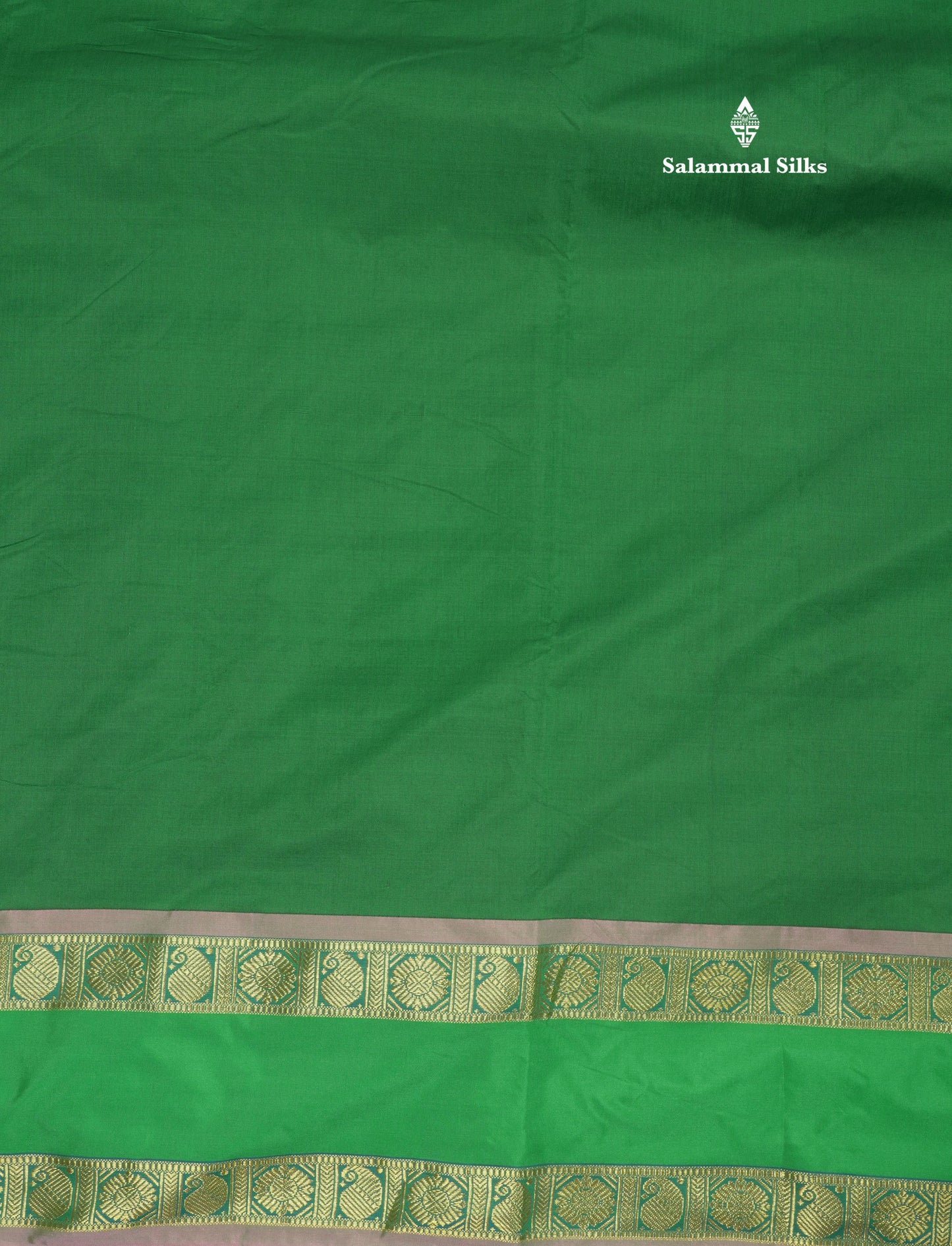 10 Yards Art Silk Saree Green with Traditional Rettapet Border