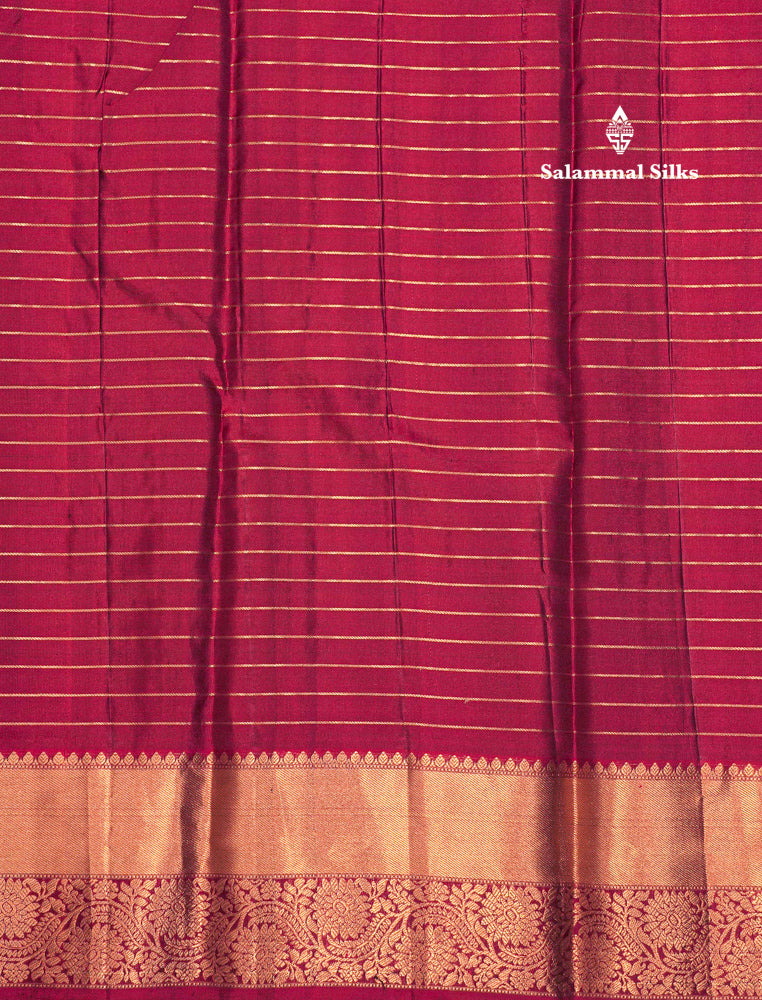 Maroon Colour Kanjivaram Pure Silk Saree With Gold Zari Border