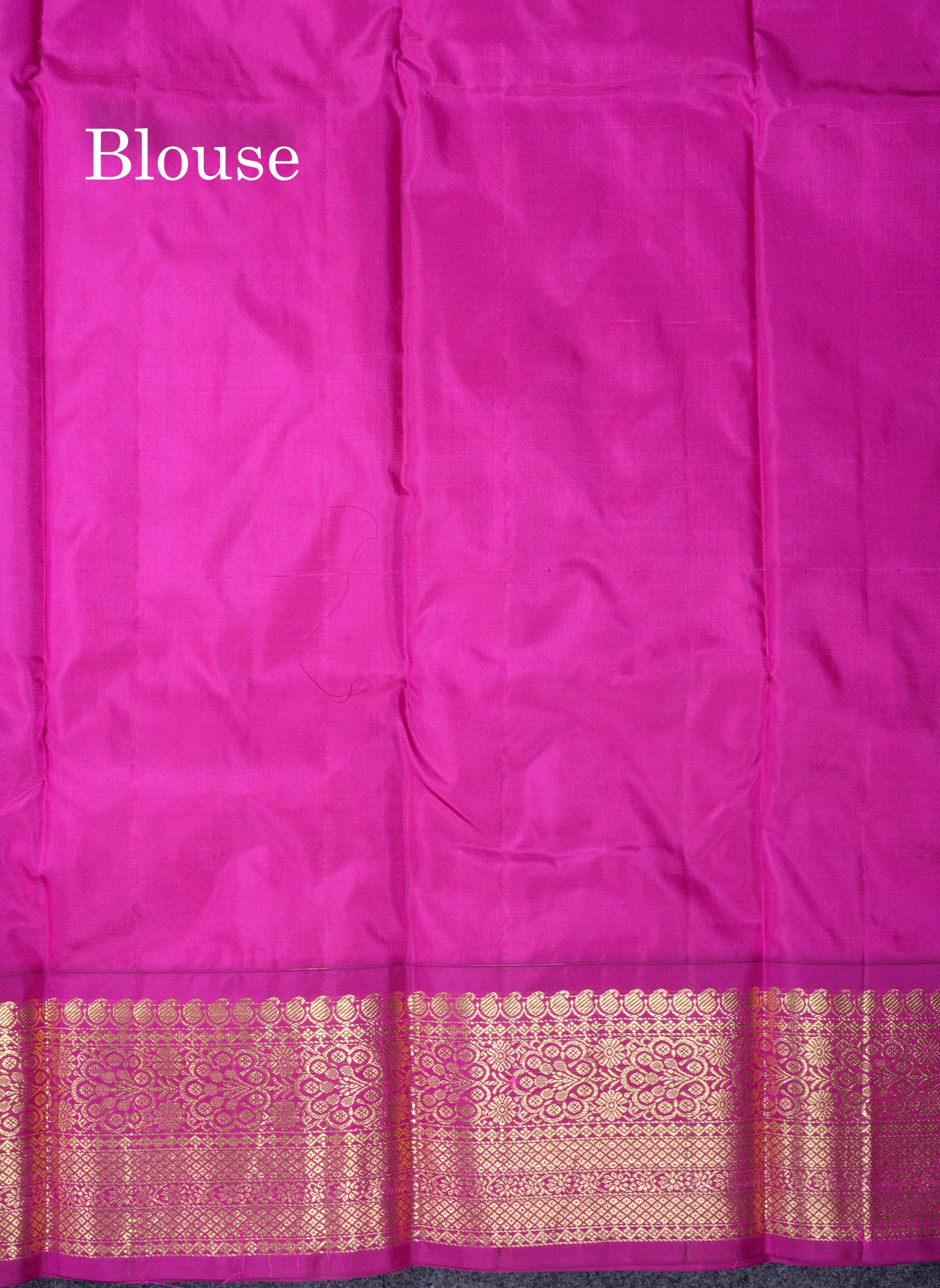 Beautiful Sapphire Green Silver & Gold Butta Pure Kanjivaram Silk Saree With Contrast Magenta Pink Traditional Border