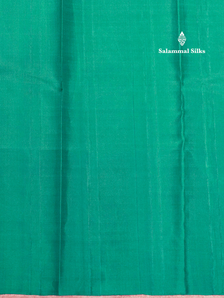 Violet Colour Kanjivaram Pure Silk Saree With Fancy Sapphire Green Border