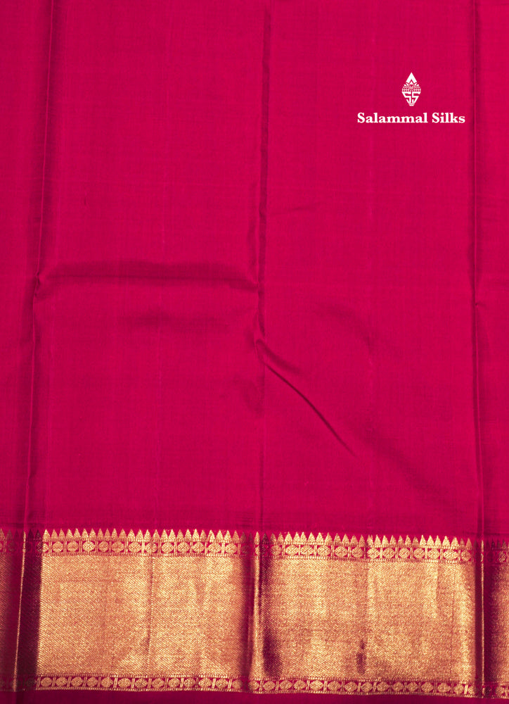 Kanjivaram Yellow Pure Silk Saree With Red Blouse