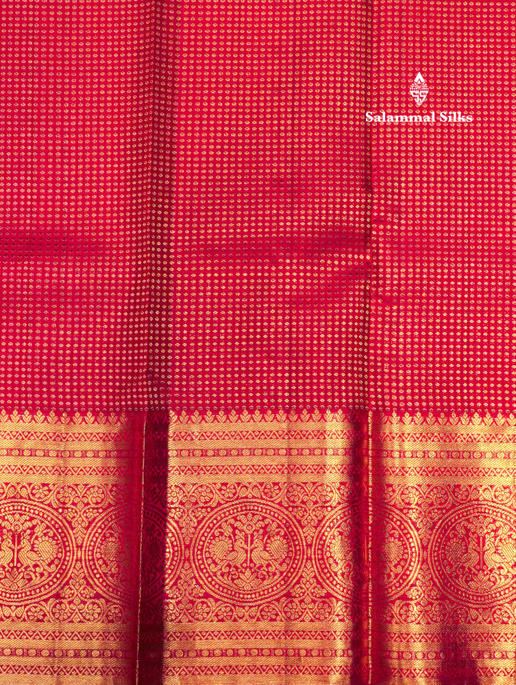 Red Colour Kanjivaram Pure Silk Saree With Traditional Gold Zari Border