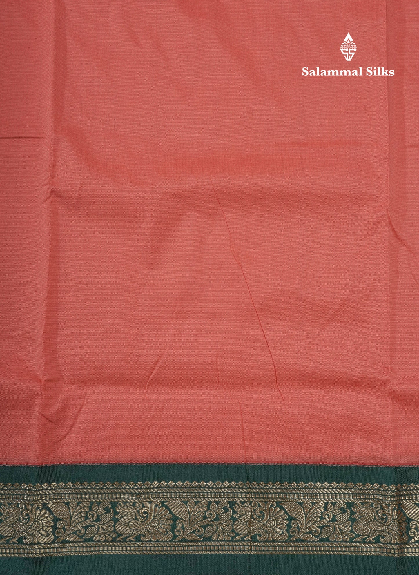 9 Yards Semi Silk Saree Chilly Red With Contrast Bottle Green Small Border