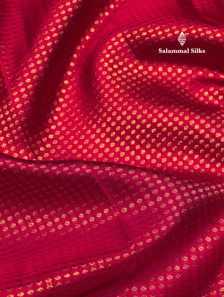 Red Colour Kanjivaram Pure Silk Saree With Traditional Gold Zari Border