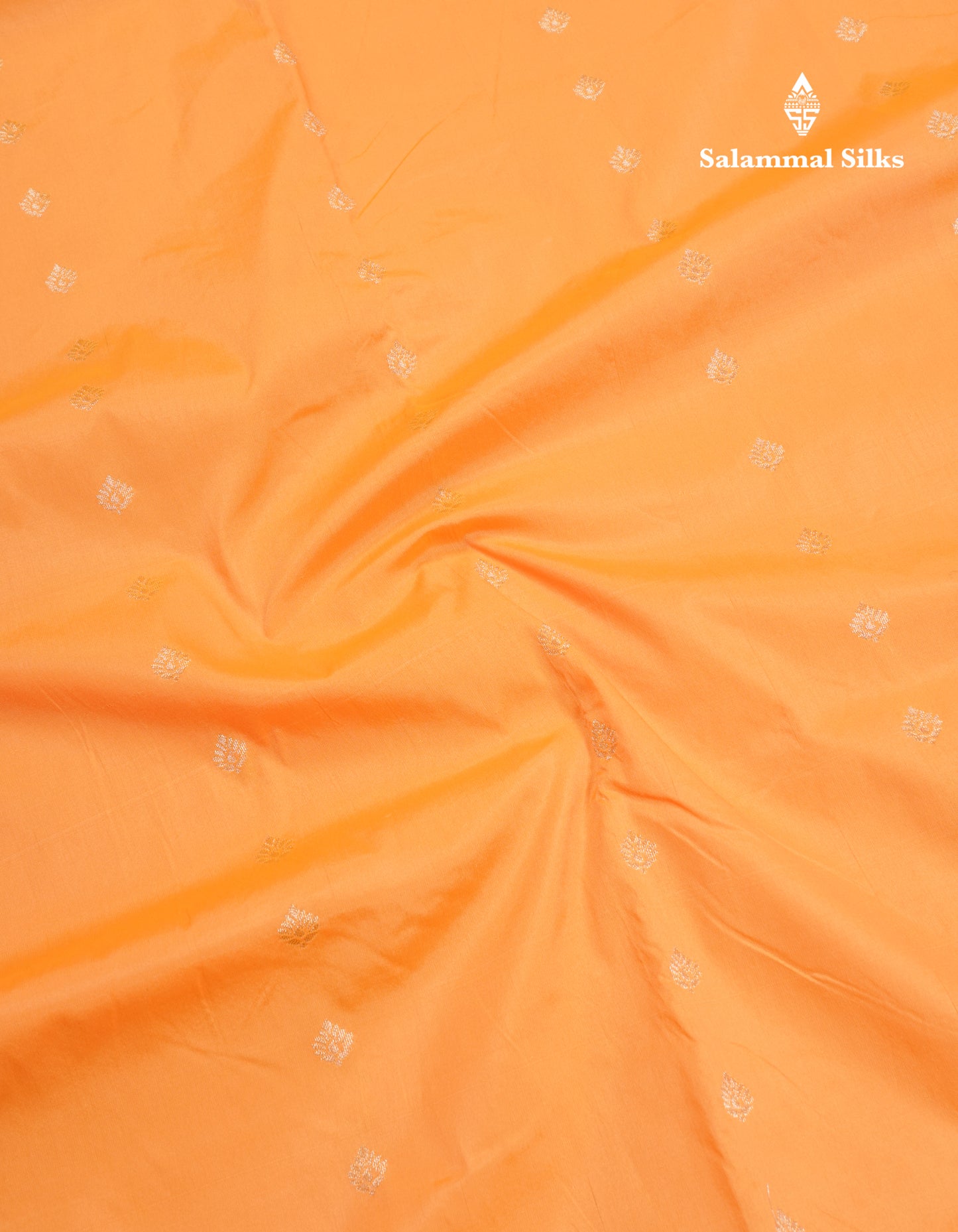 9 Yards Semi Silk Saree Light Orange With Contrast Maroon Border