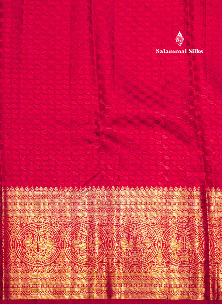 Red Colour Kanjivaram Pure Silk Saree With Traditional Gold Zari Border