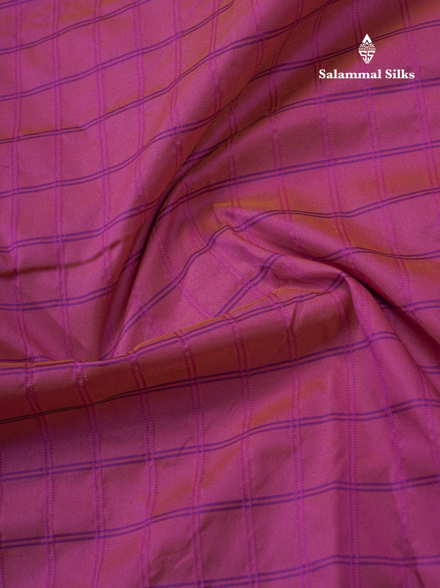 9 Yards Semi Silk Saree Purple with Contrast Violet Traditional Double Border
