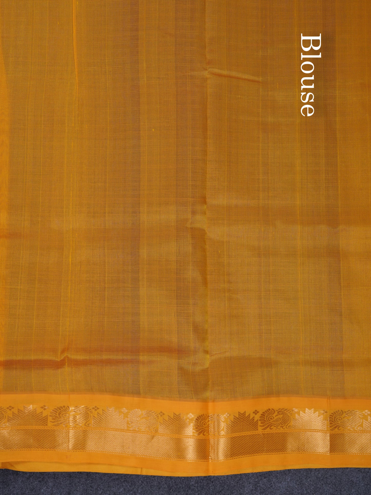 Royal Blue Checks Pure Silk Cotton Saree With Contrast Mustard Yellow Traditional Border