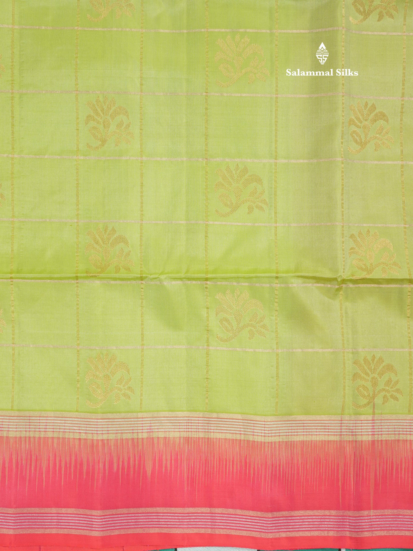 Beautiful Sea Green Pure Kanjivaram Soft Silk Saree With Contrast Pinkish Orange Border