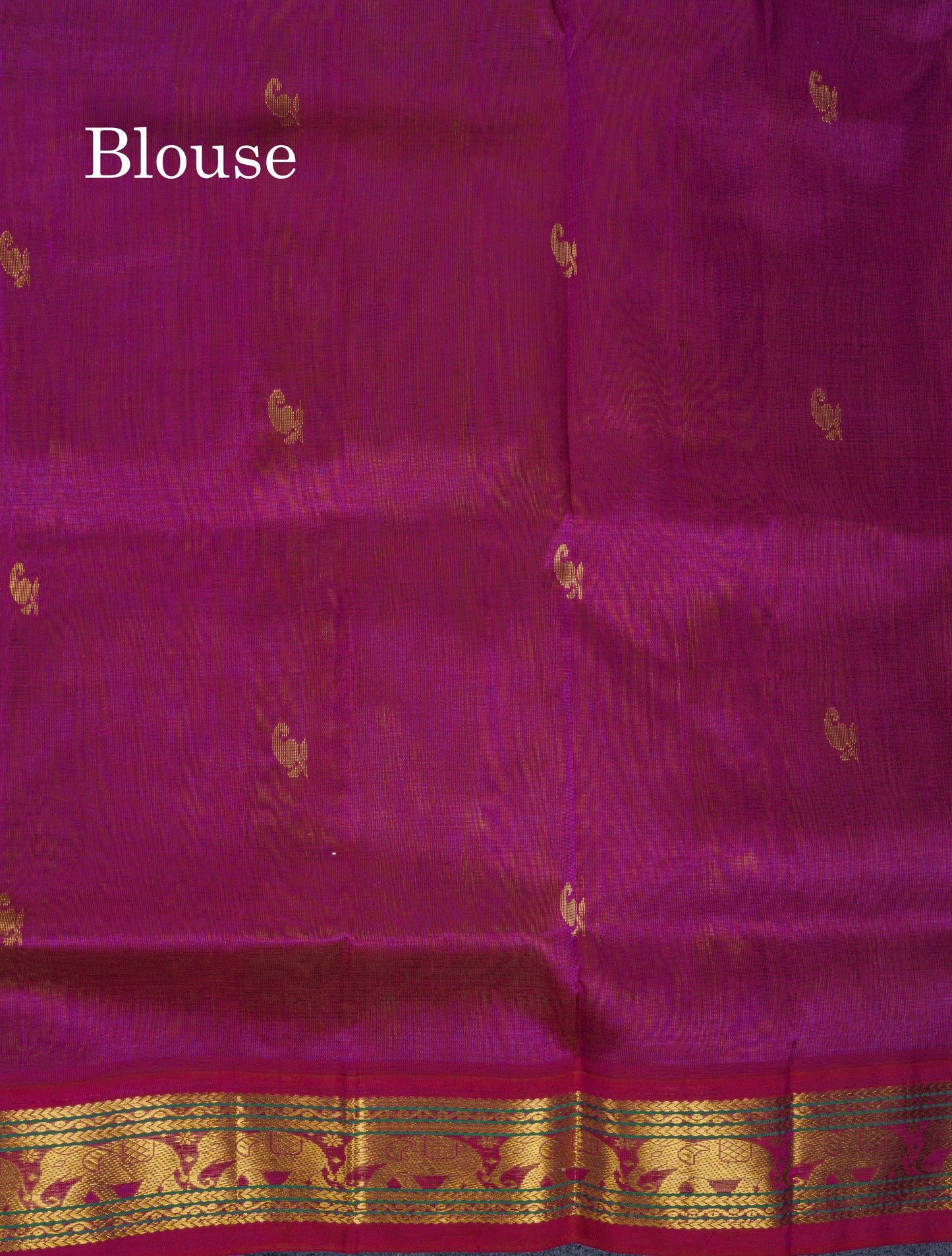 Olive Green Pure Silk Cotton Saree With Contrast Dark Purple Traditional Border