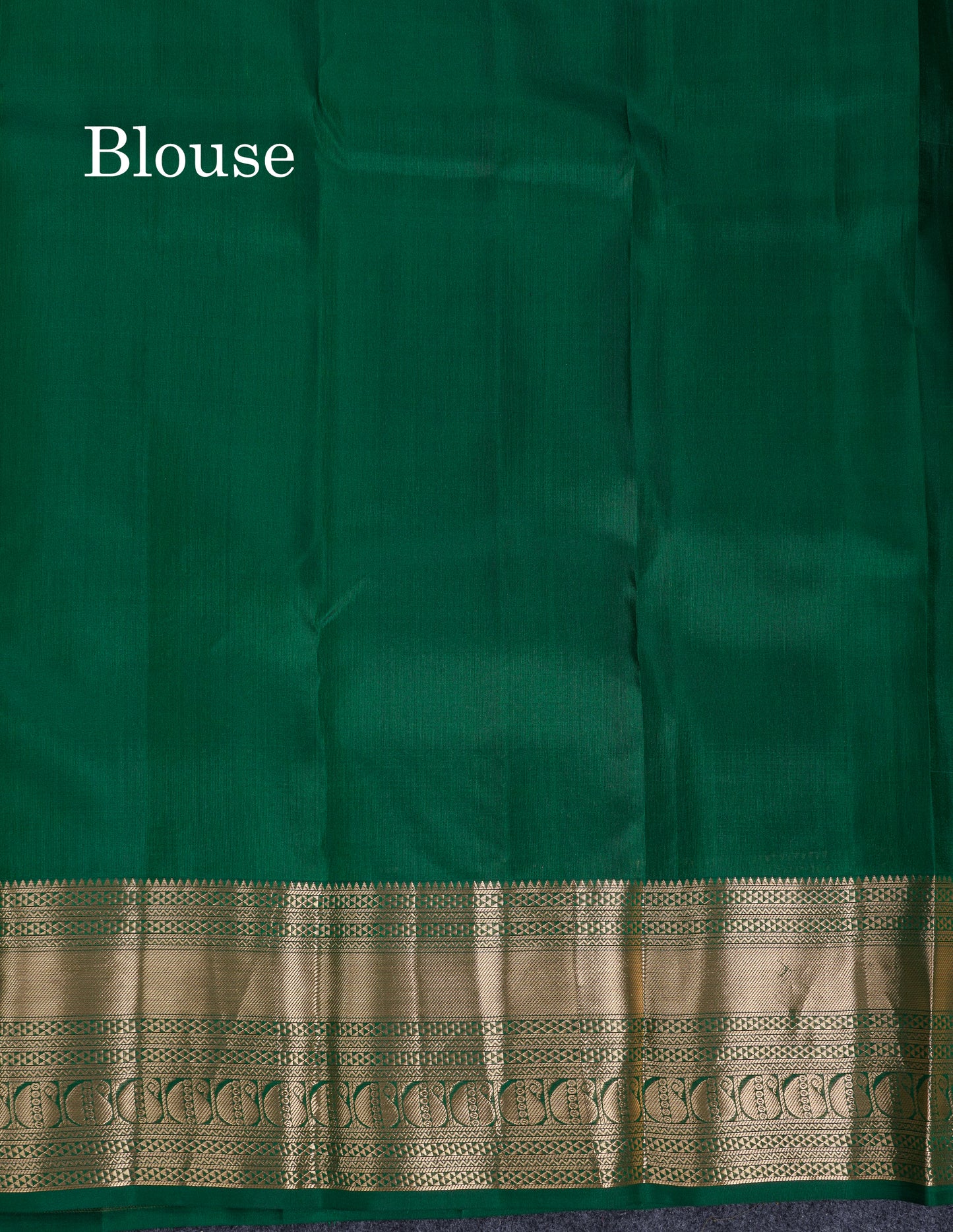 Beautiful Bottle Green Pure Kanjivaram Silk Saree With Traditional Border
