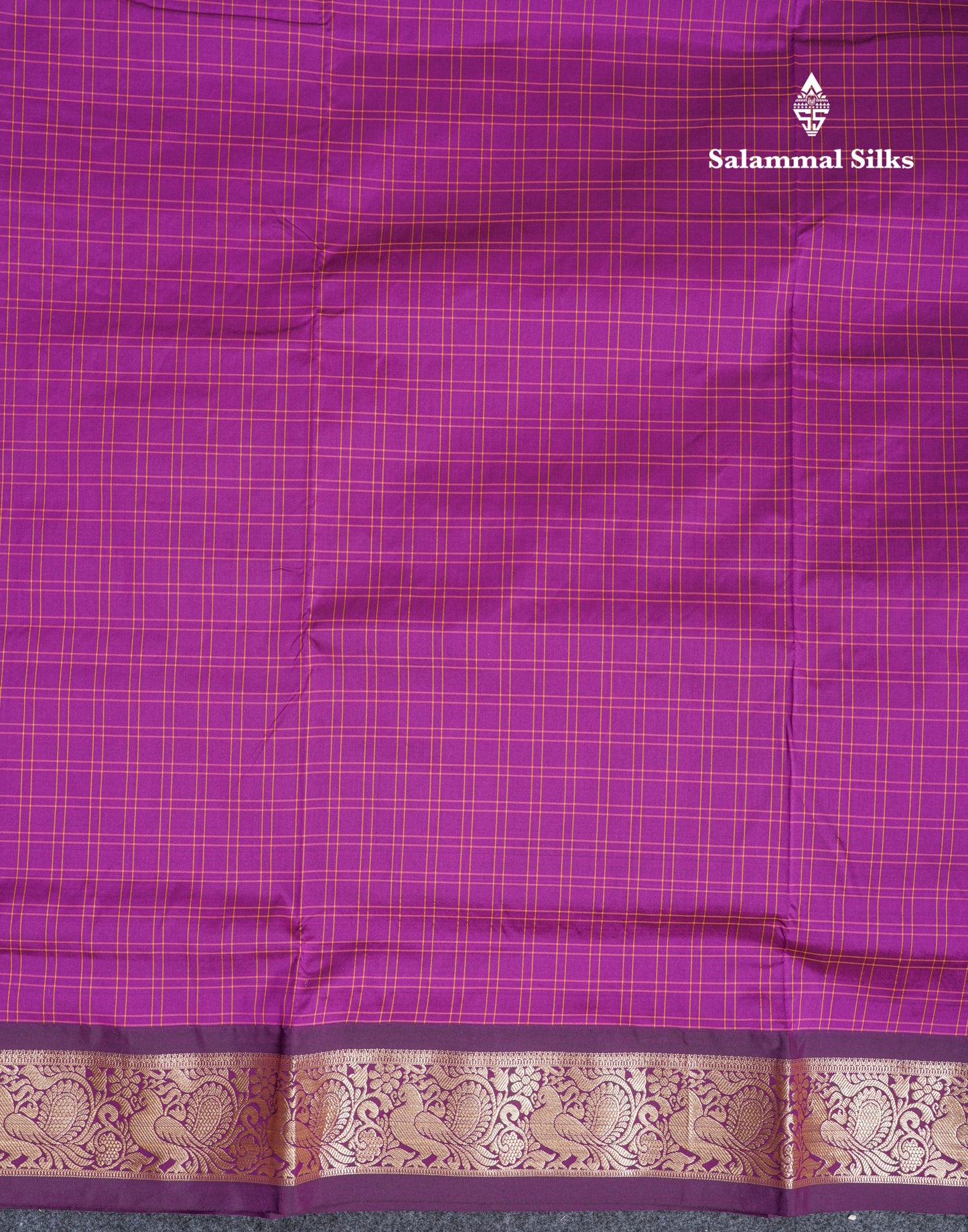 9 Yards Semi Silk Saree Purple With Violet Traditional Border